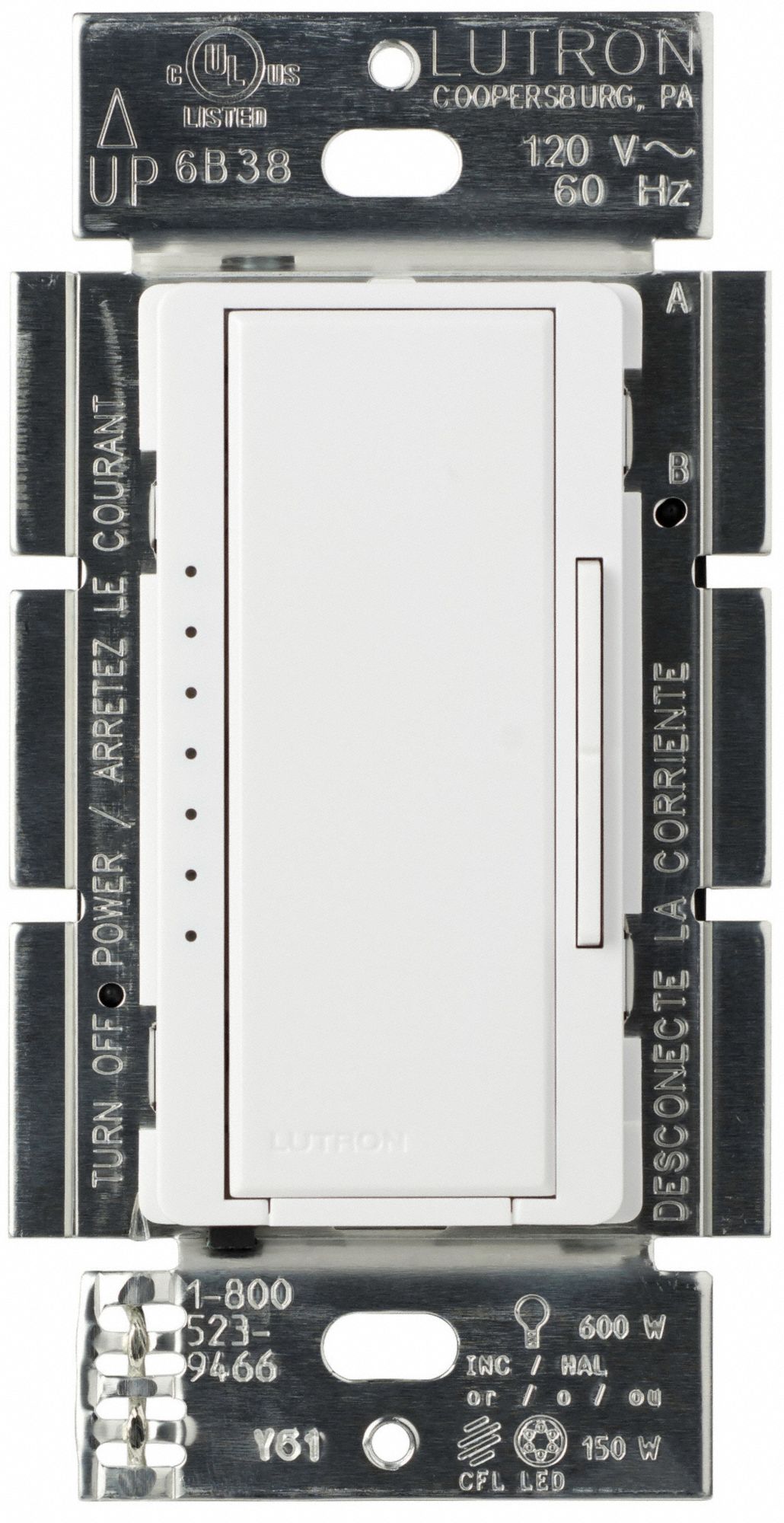 Lighting Dimmer: Fluorescent/Halogen/Incandescent/LED, 1-Pole, 3-Way, Multilocation, 120V AC