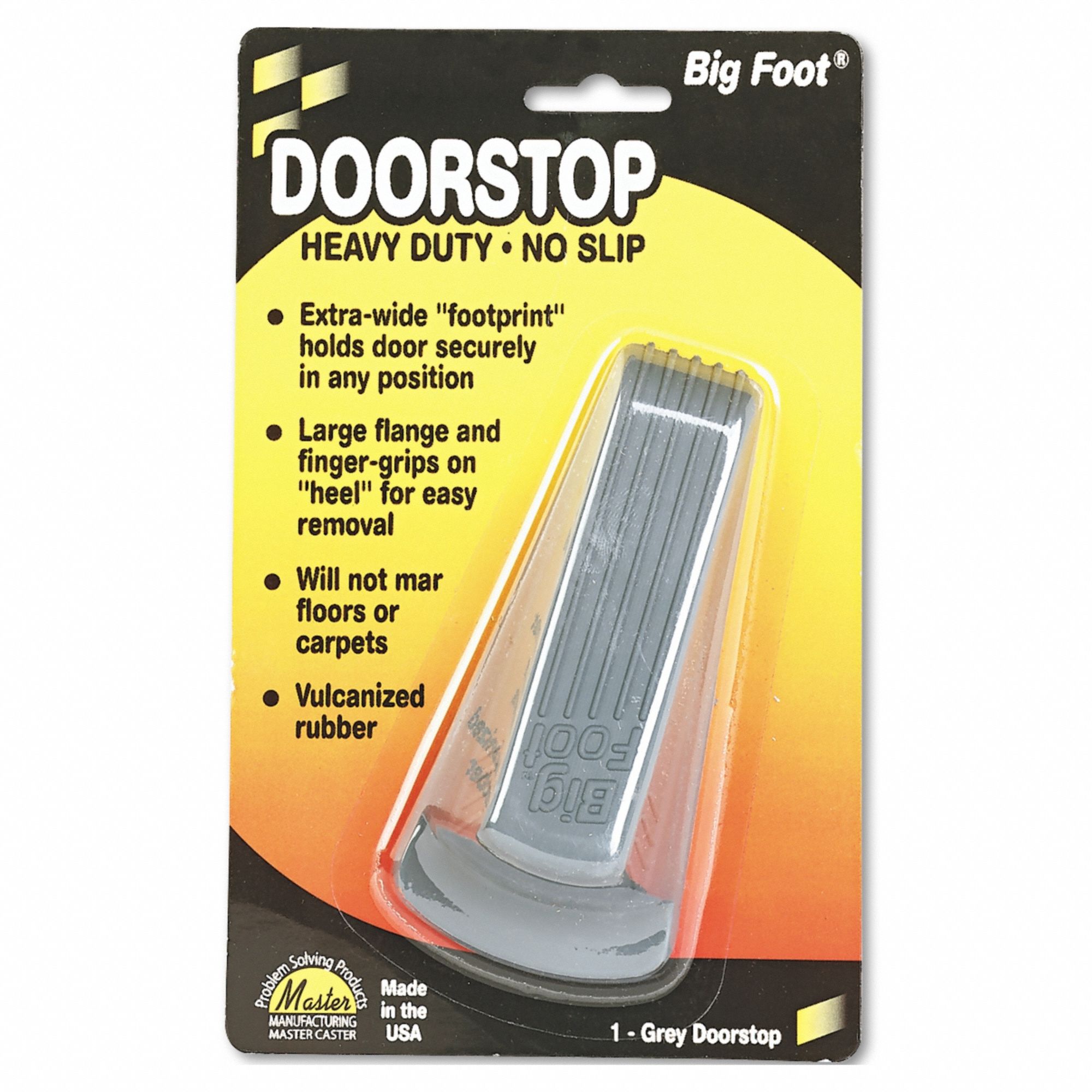 Doorstop, Nonslip Rubber, Gray