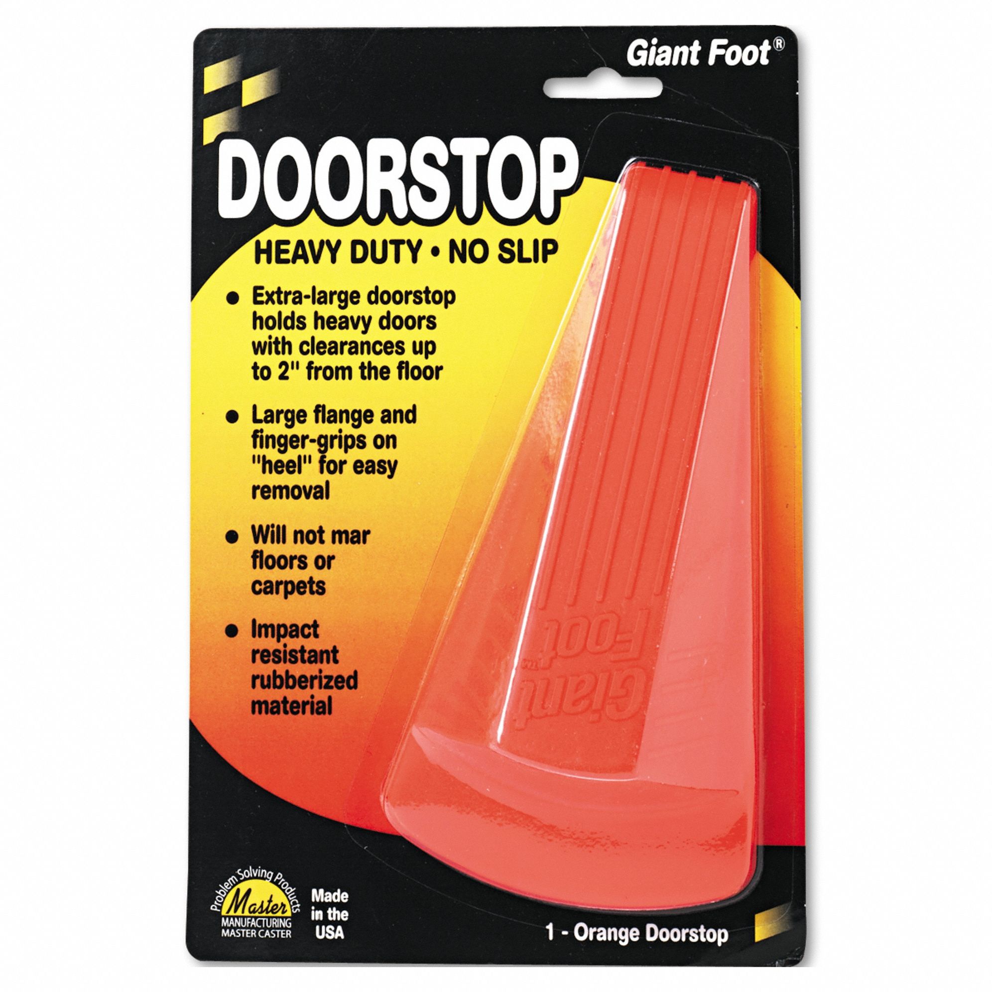 Giant Doorstop, Nonslip Rubber, Orange