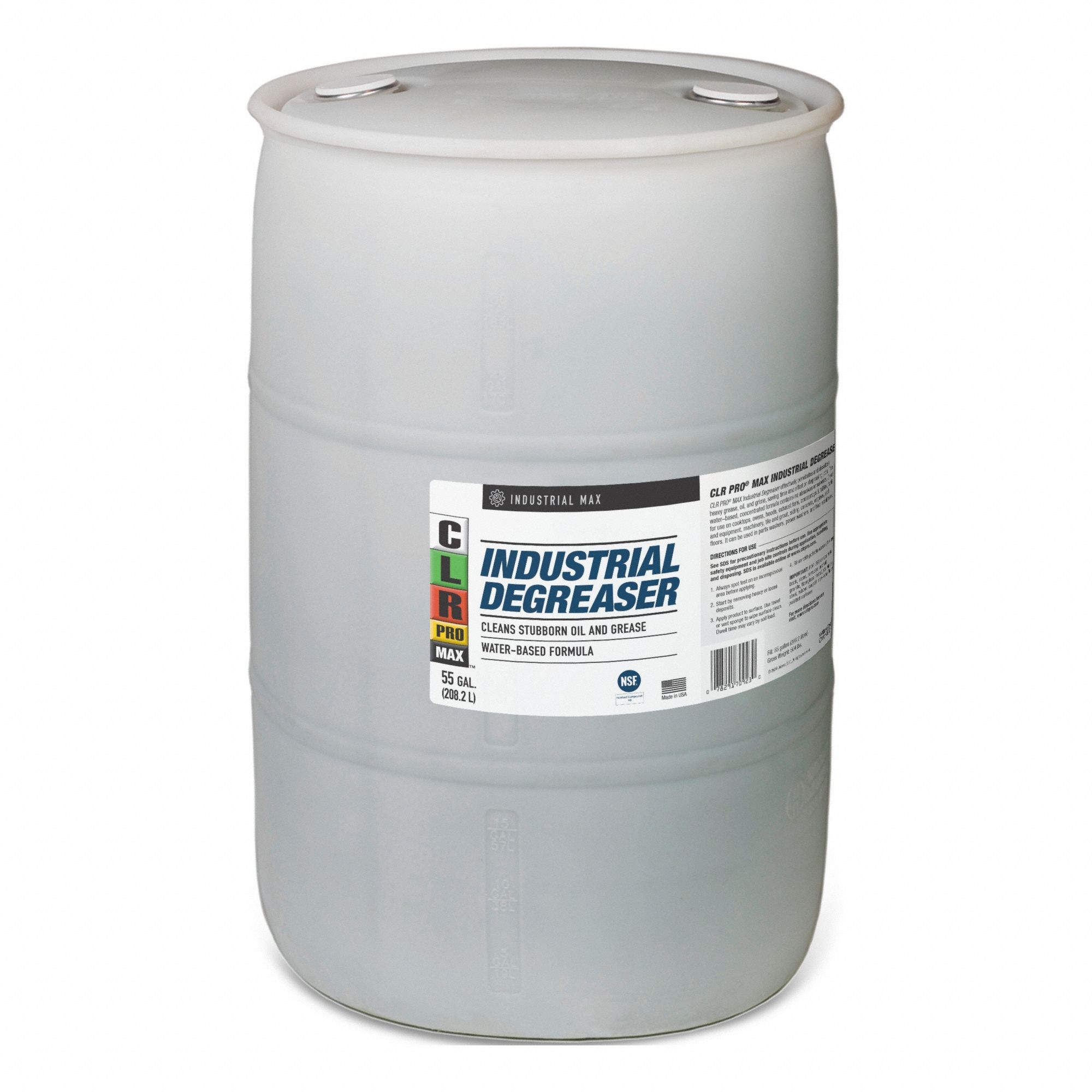 Degreaser: Water-Based, Drum, 55 gal Container Size, Concentrated, A8, 0% VOC Content