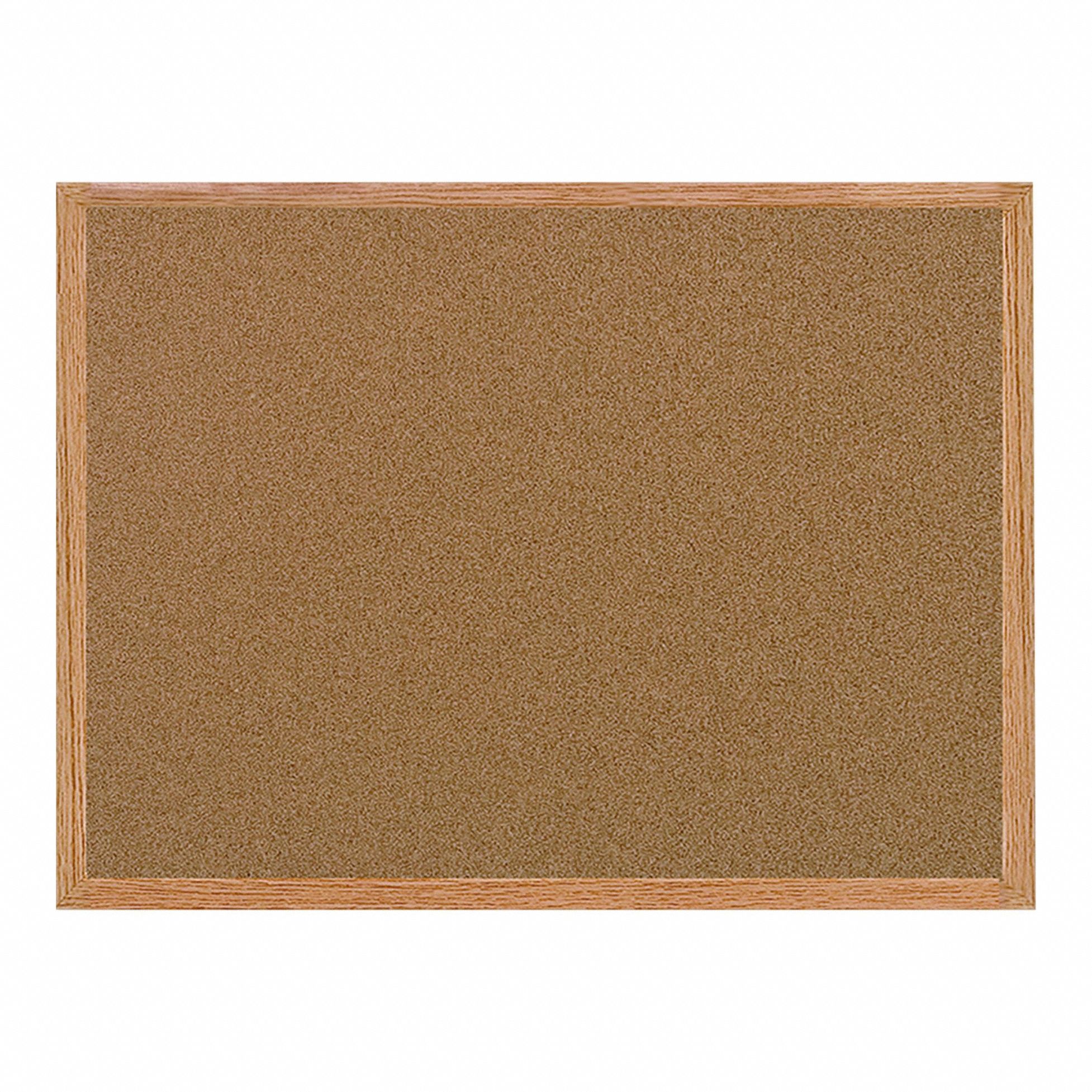 Bulletin Board: Cork, Wall Mounted, 36 in Overall Ht, 60 in Overall Wd, Natural, Oak
