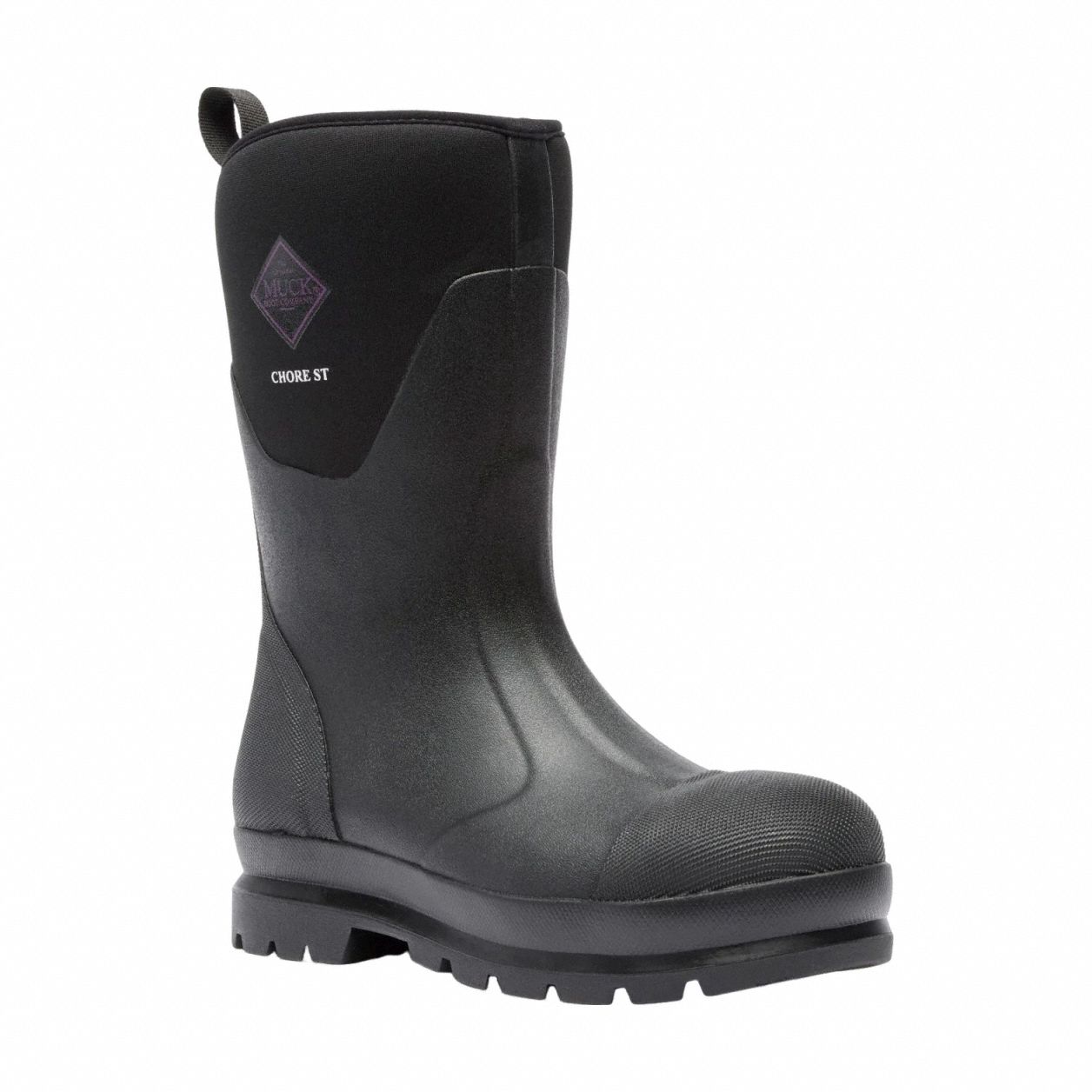 Rubber Boot: Black, Neoprene/Rubber, Rubber, Steel, 5 Size, MCMPW02, 1 PR