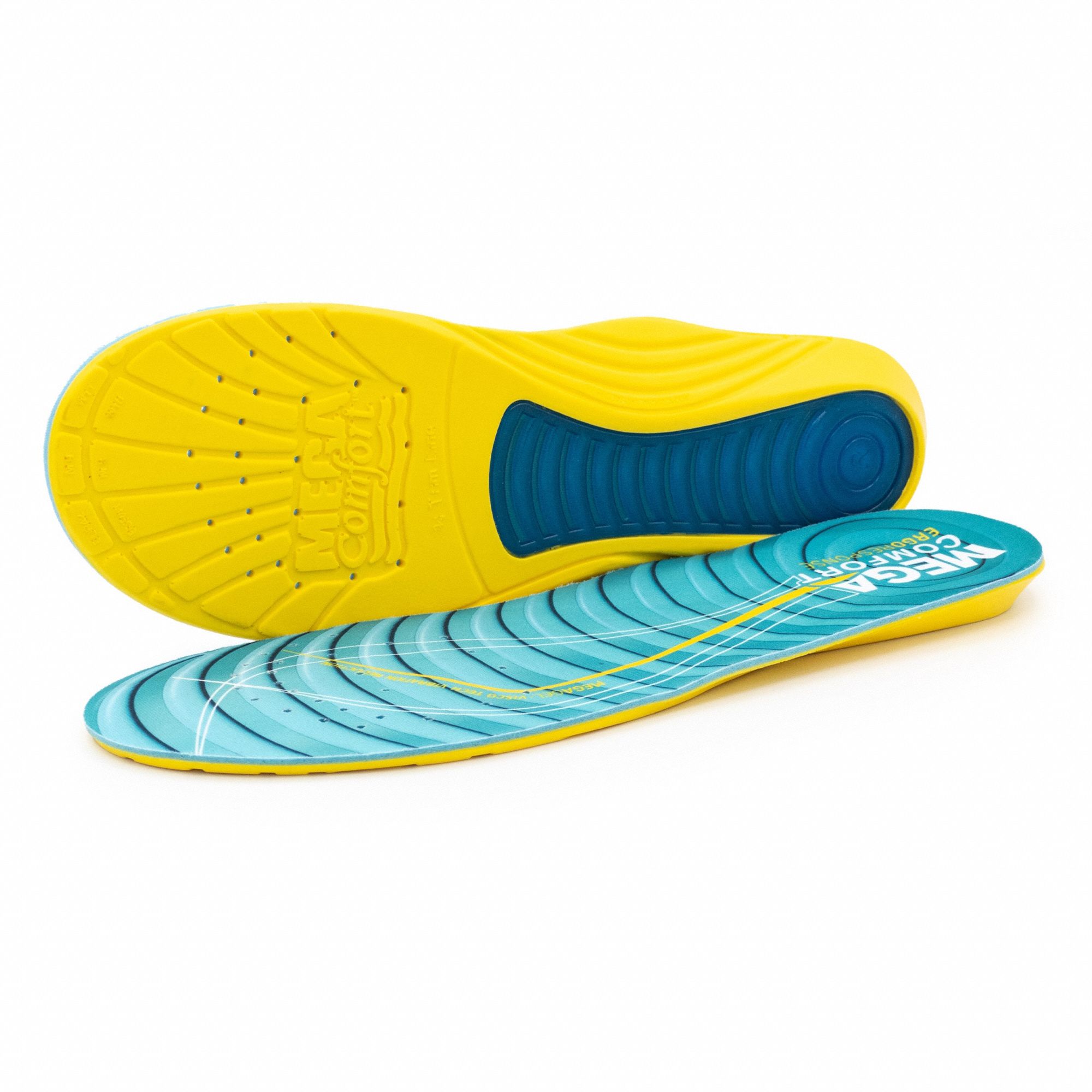 Insole: Fatigue, Blue/Yellow, Medium, 2XL, Unisex, Round, 1 PR