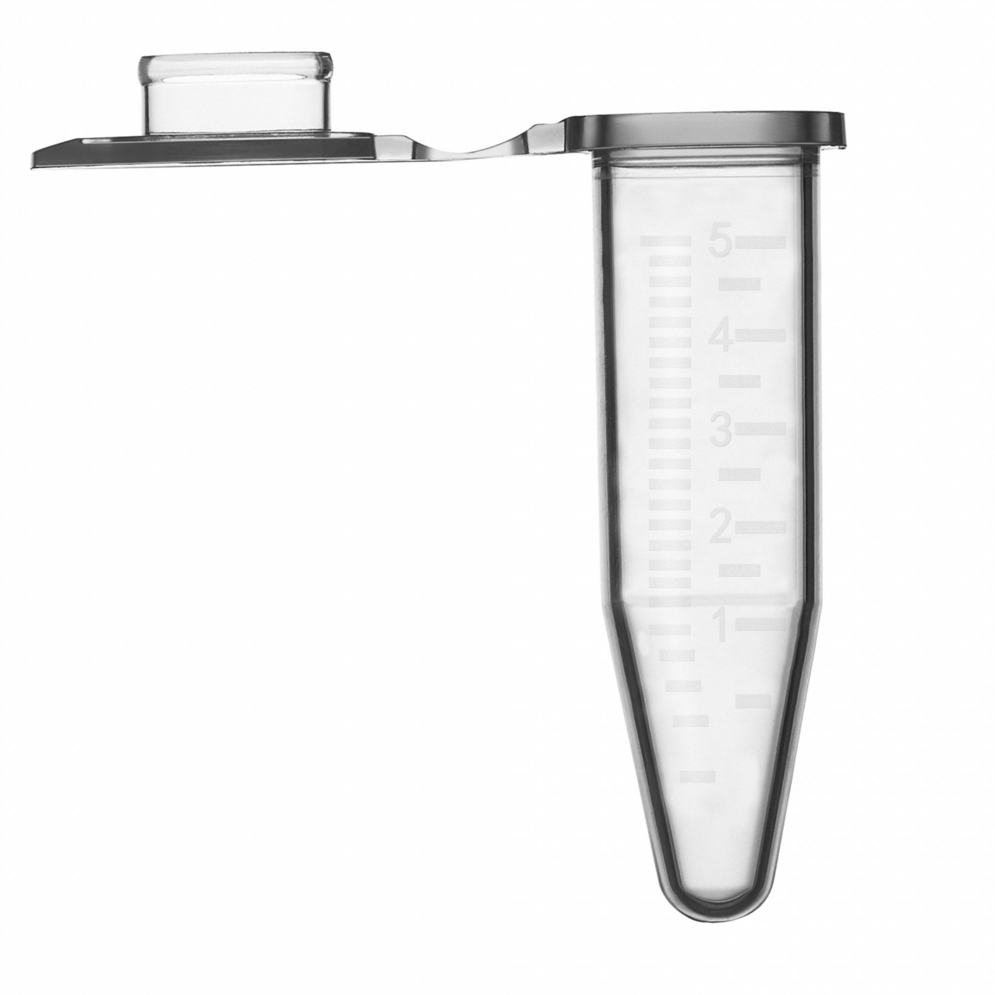 Microcentrifuge Tube: Polypropylene, 1.69 oz Capacity - oz, 5 mL Capacity - mL, Includes Closure