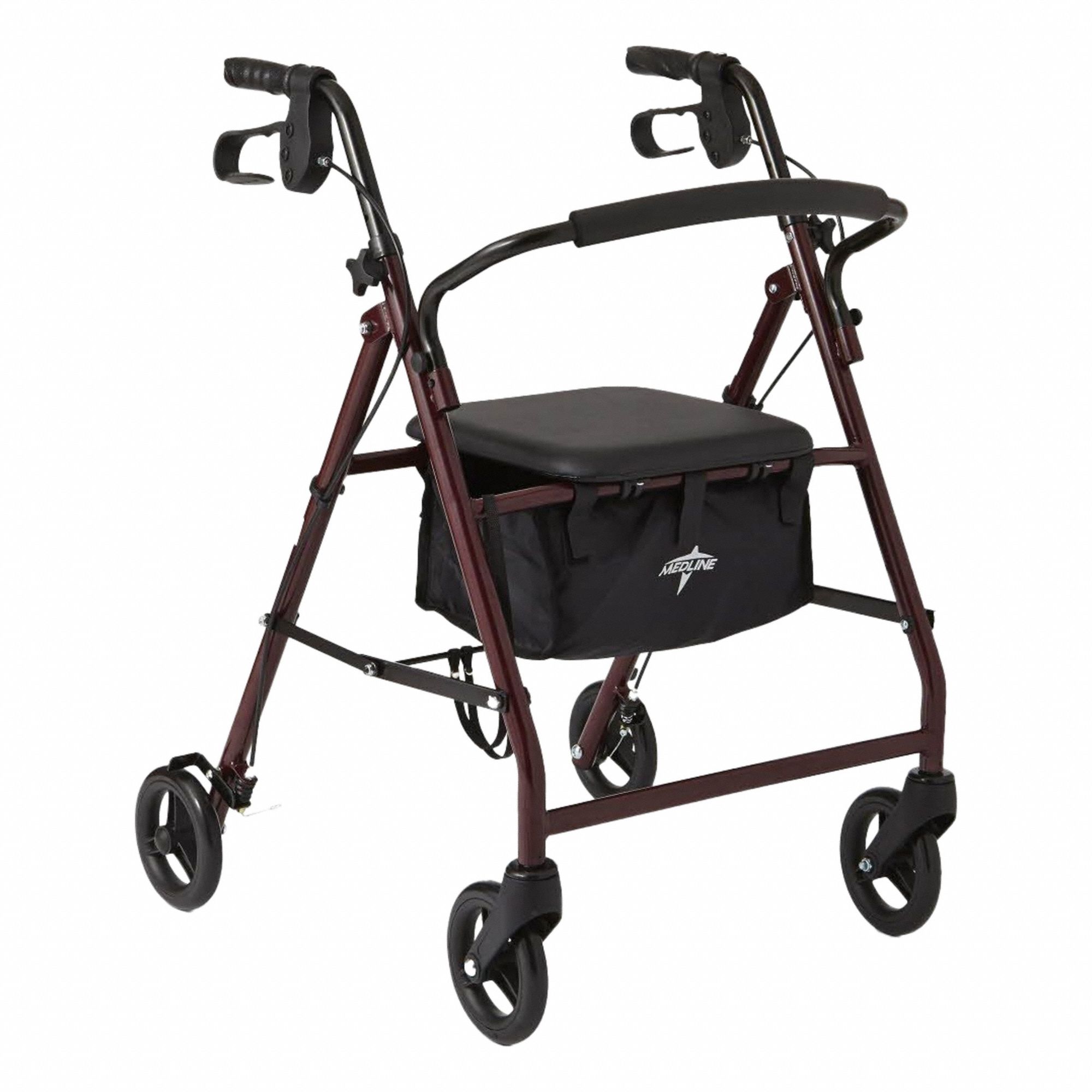 Rollator 250 lb Black Blue 35 H