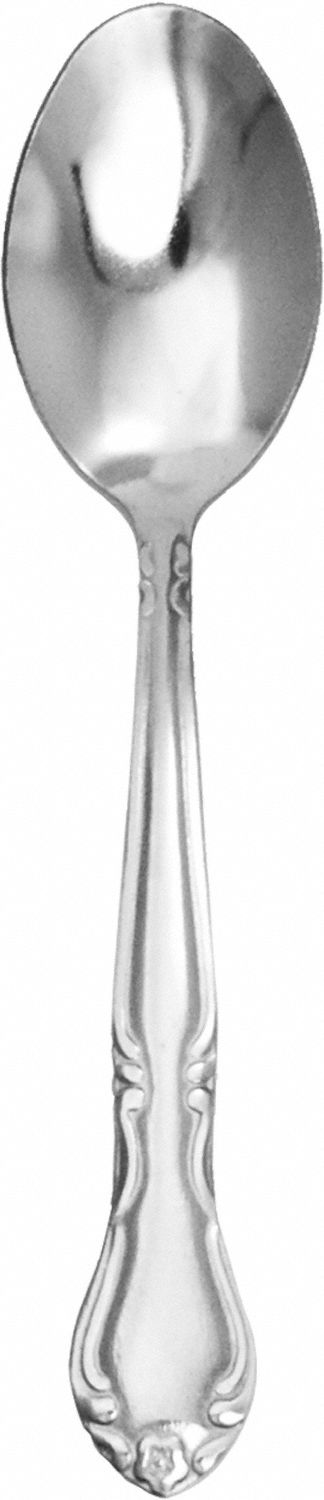Teaspoon: Melrose, 18/0, Stainless Steel, 6 1/8 in Overall Lg, Silver