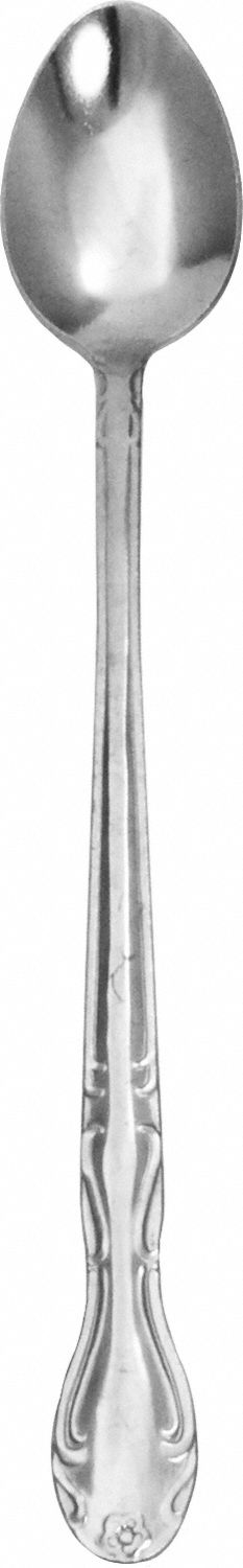 Ice Tea Spoon: Melrose, 18/0, Stainless Steel, 7 7/8 in Overall Lg, Silver