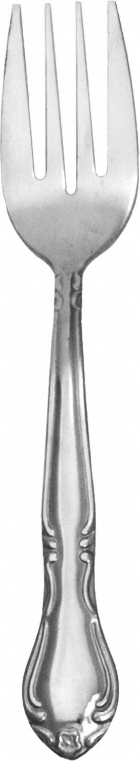Salad Fork: Melrose, 18/0, Stainless Steel, 6 3/8 in Overall Lg, Silver
