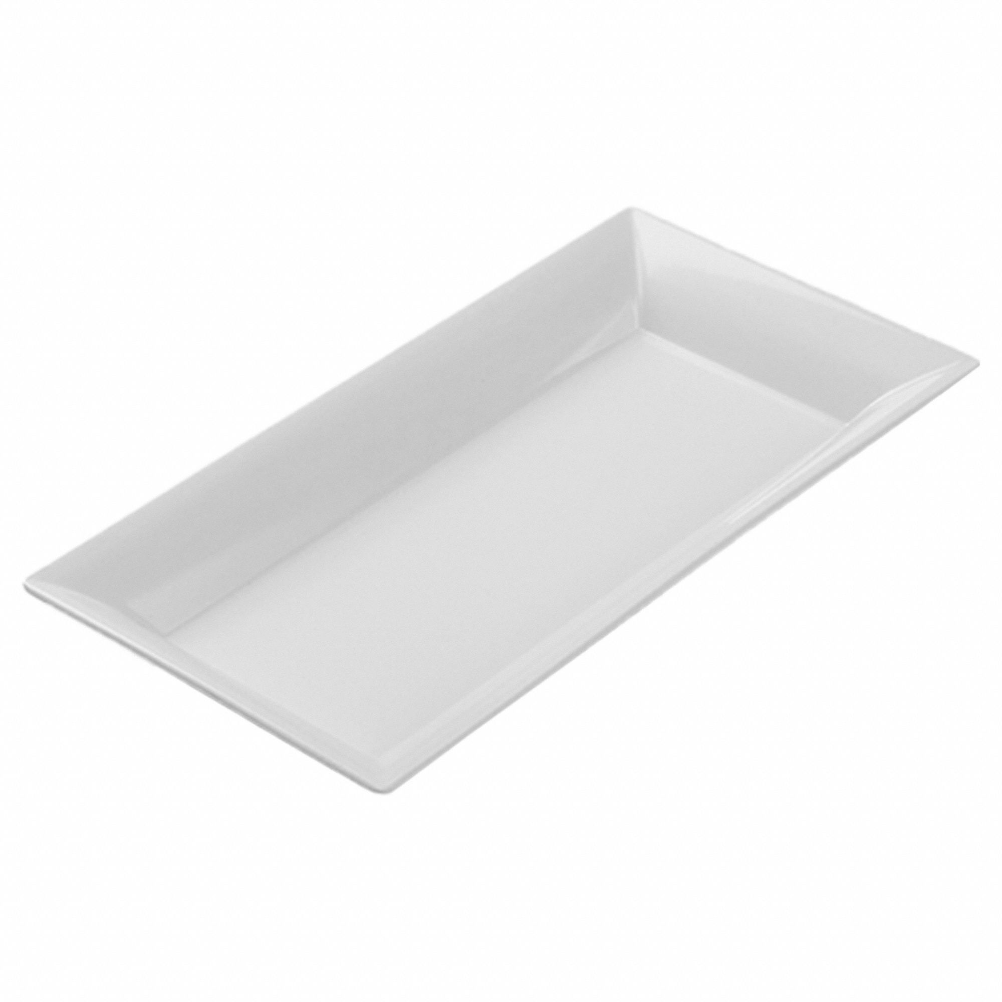 Rectangular Platter: Melamine, Melamine, 18 1/4 in Overall Lg, 9 in Overall Wd