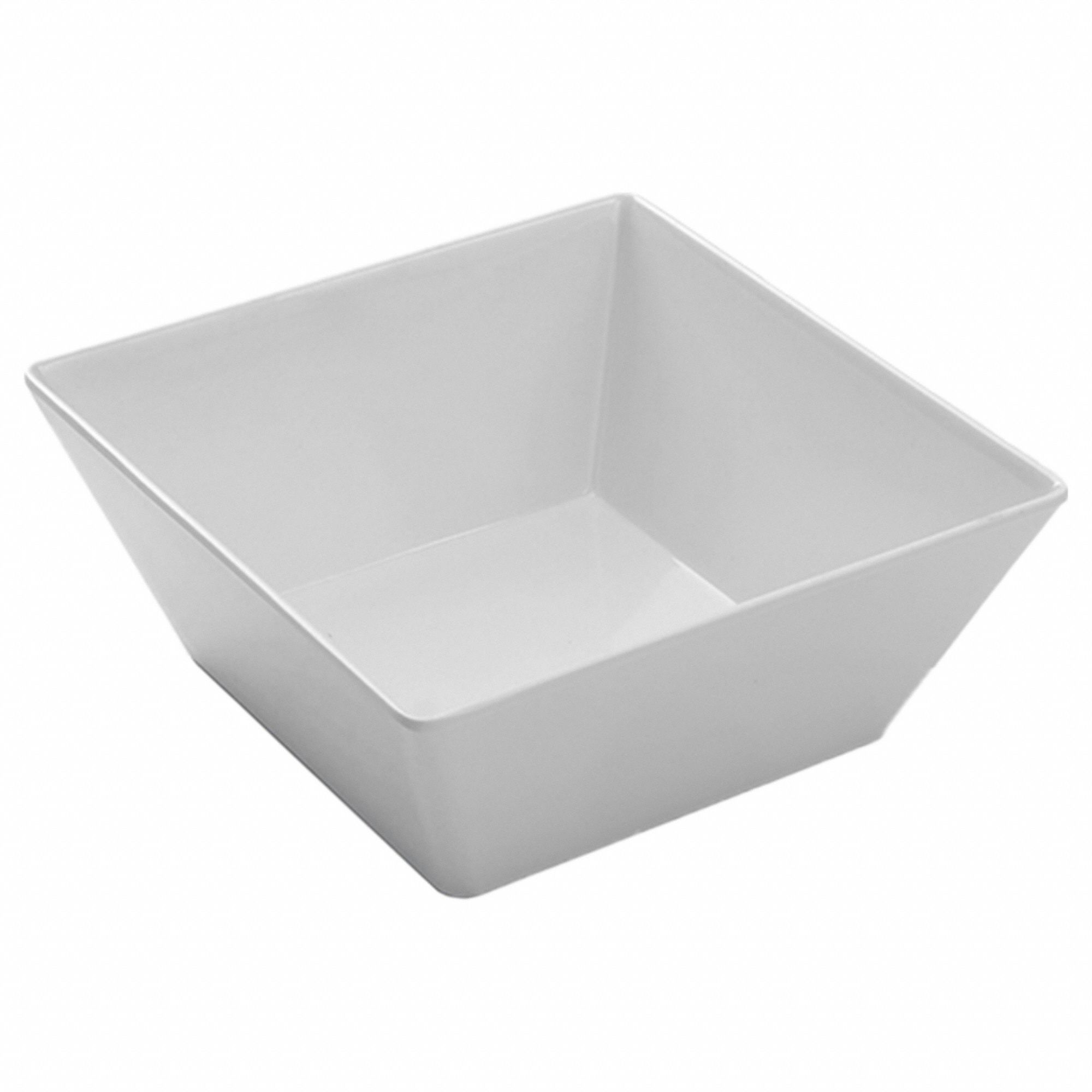 Melamine Bowl, Square, 9-1/2": 125 oz Capacity, Melamine, White