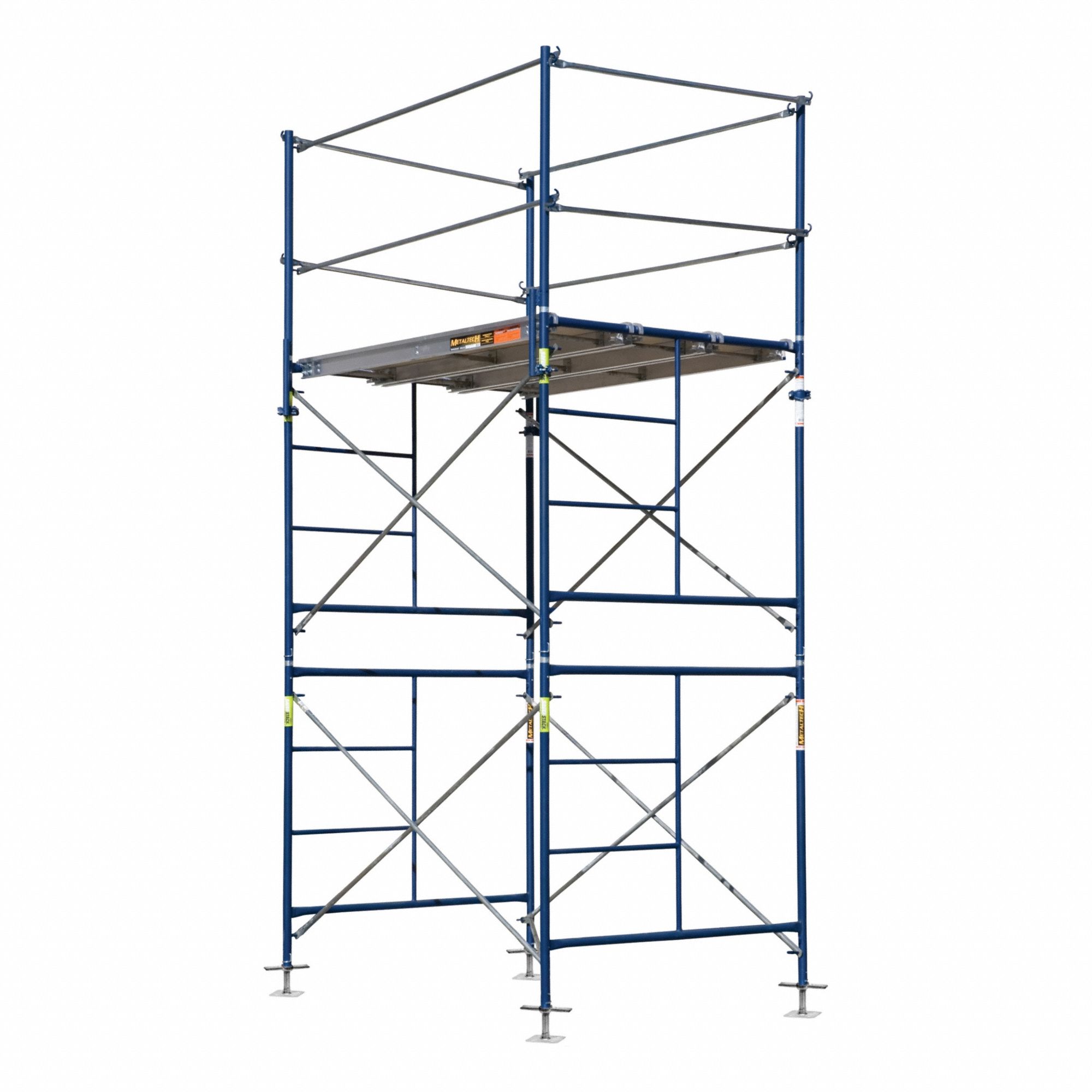 Scaffold Tower: Steel, 5 ft to 10 ft, 84 in x 57 in, 2, 500 lb Load Capacity