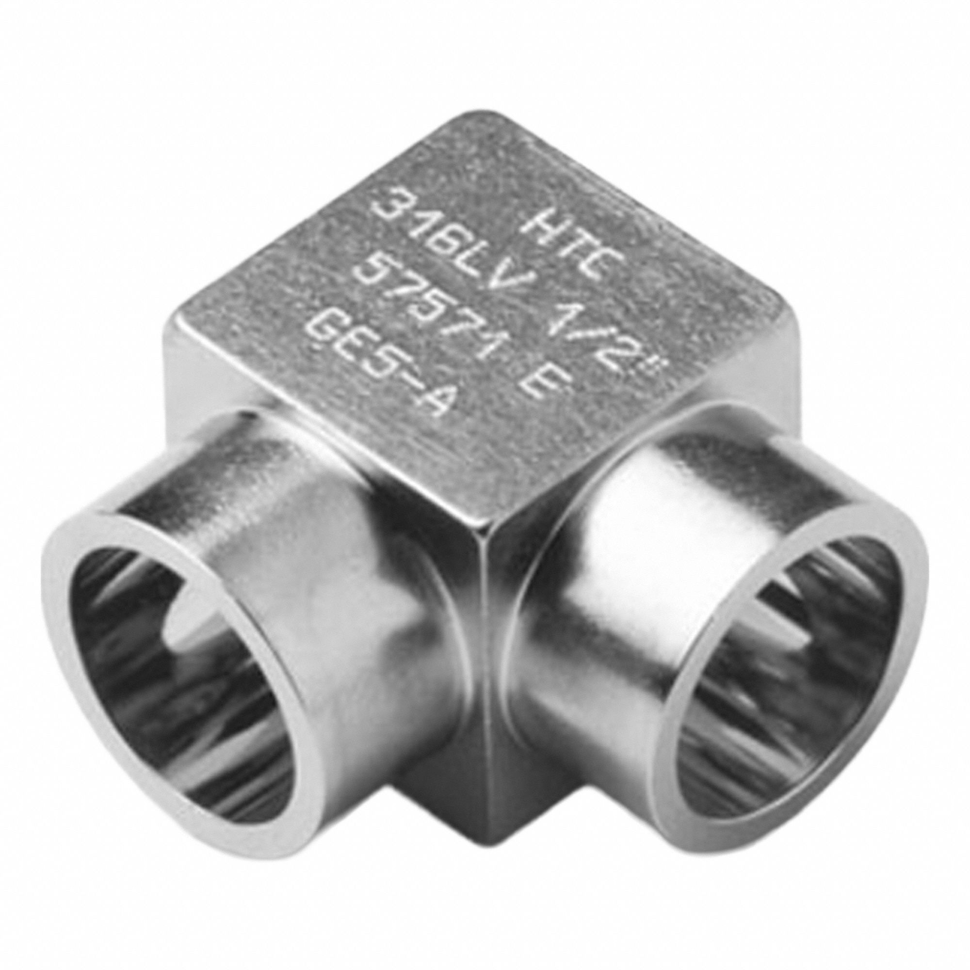 Compression High Purity Fitting: 1/2 in OD x 1/2 in OD Fitting Size, Stainless Steel
