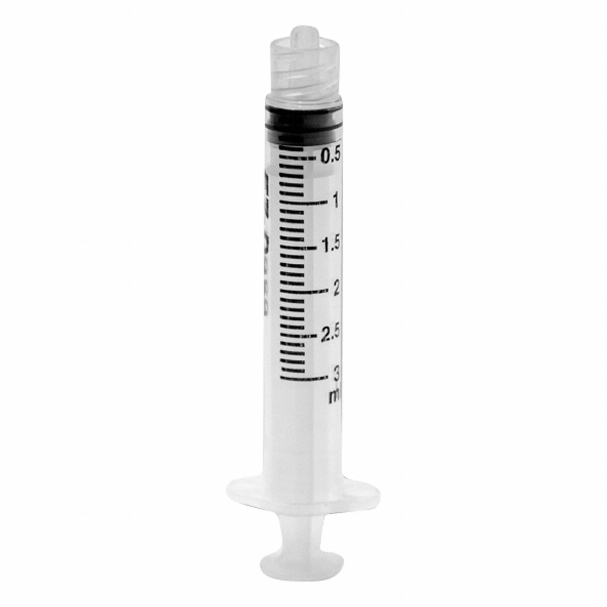 EZ DOSE Luer Slip Syringe: 3 mL Capacity - mL, Luer Lock, Polypropylene, Polypropylene, Plastc (MPN MEZ3LS). Key specifications — Attachment Type: Luer Lock; Plunger Material: Plastc; Sterile/Non-Sterile: Sterile; Tip Material: Polypropylene; Barrel Material: Polypropylene; Brand: EZ DOSE; Compatible Needles: Hypodermic; Includes Needles: No.
