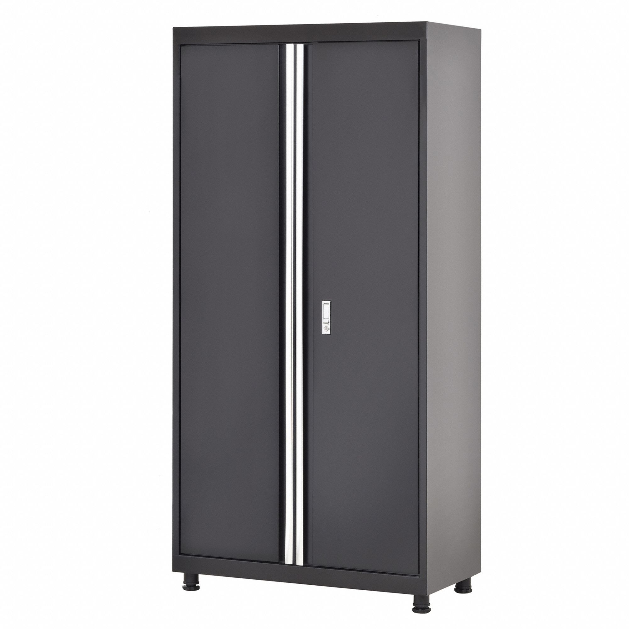 Storage Cabinet: 36 in Overall Wd, 18 in Overall Dp, 75 1/2 in Overall Ht, Black