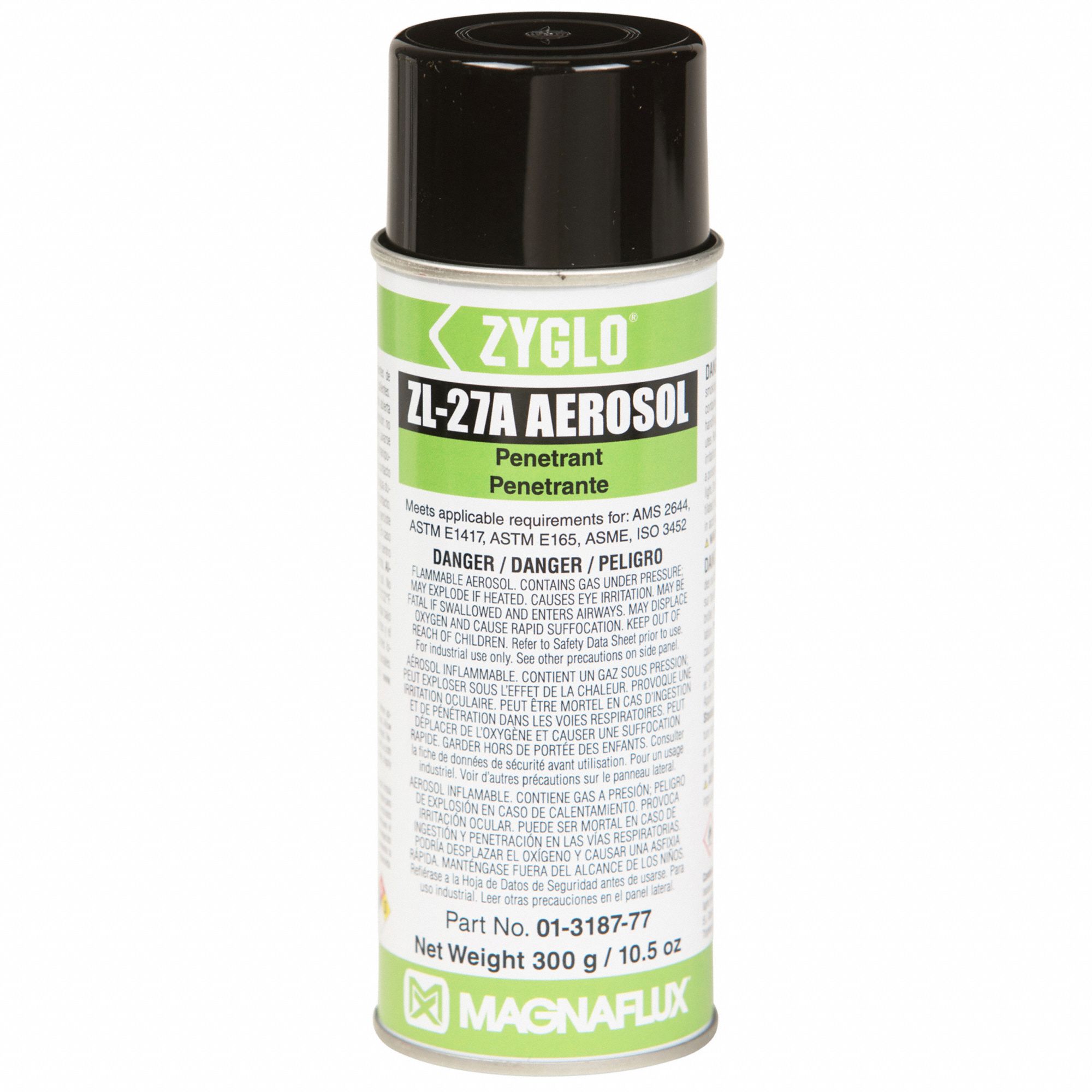 PENETRANT, WELDING CHEMICAL, DYE INSPECTION, AEROSOL/FLOURESCENT, 16 OZ