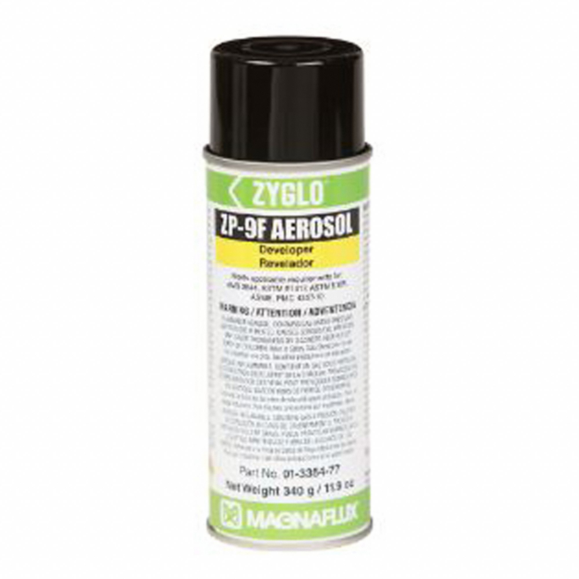 DEVELOPER, WELDING INSPECTIONS, AEROSOL CAN, ZP-9F, NON-AQUEOUS, FLOURESCENT, WHITE, 16 OZ