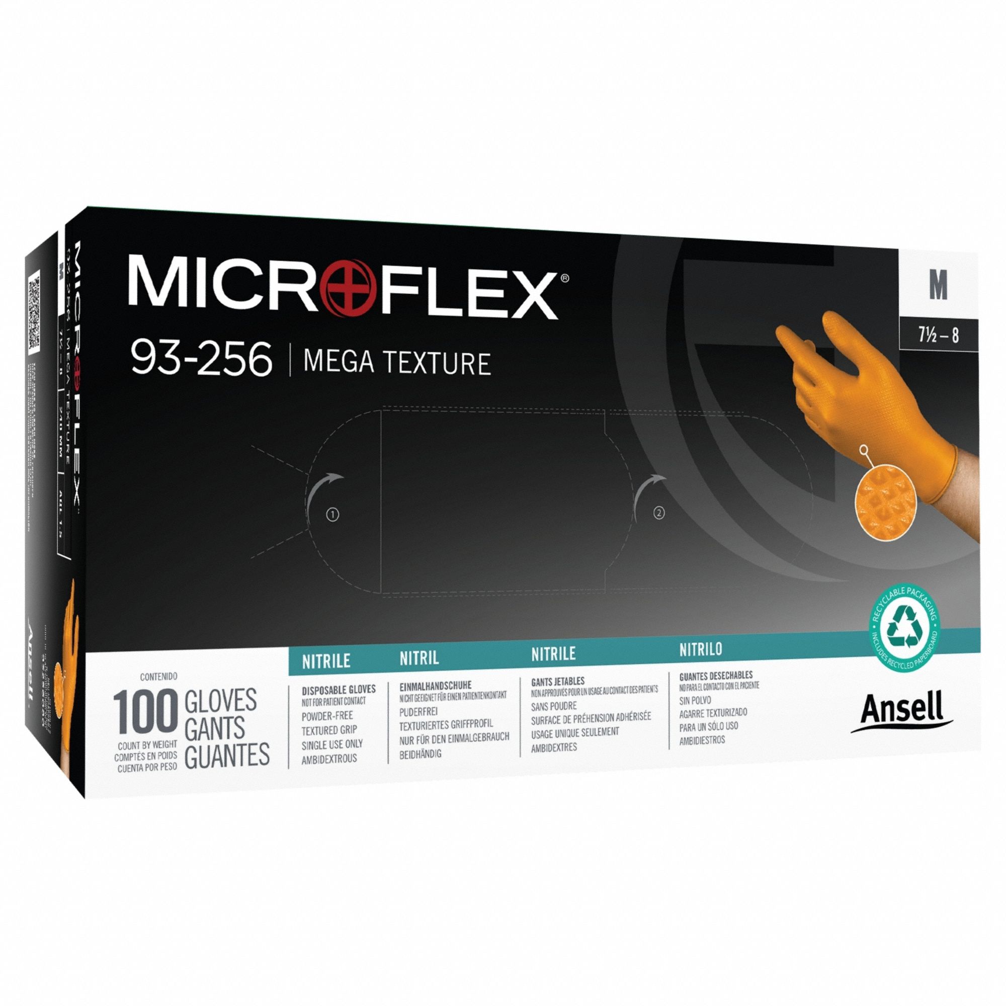 Disposable Gloves: Food-Grade/Gen Purpose, 2XL ( 11 ), 5 mil, Powder-Free, Nitrile, 100 PK