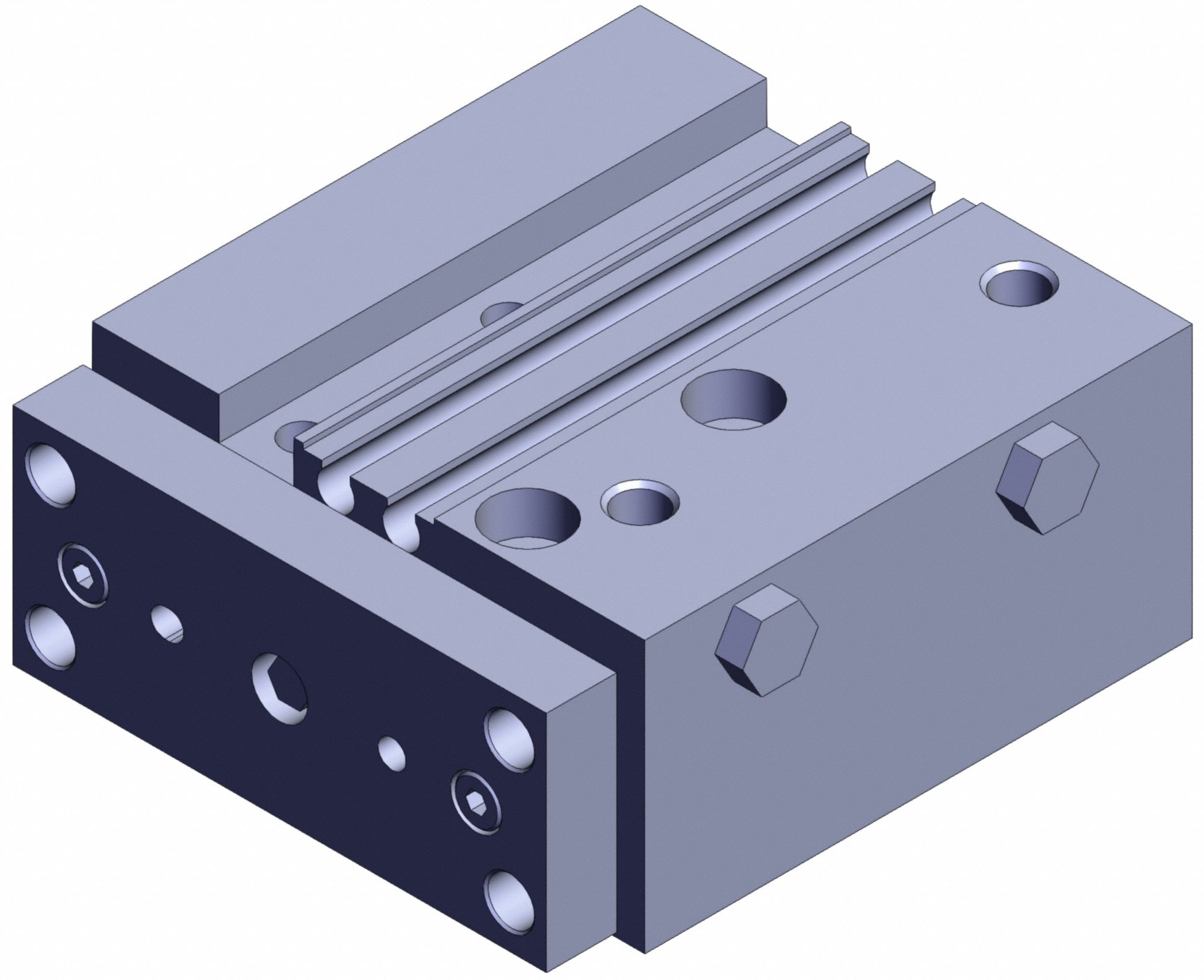 Compact Guided Cylinder: 16 mm Bore Dia, 30 mm Stroke Lg, Slide Bearing, Through Hole Mounting