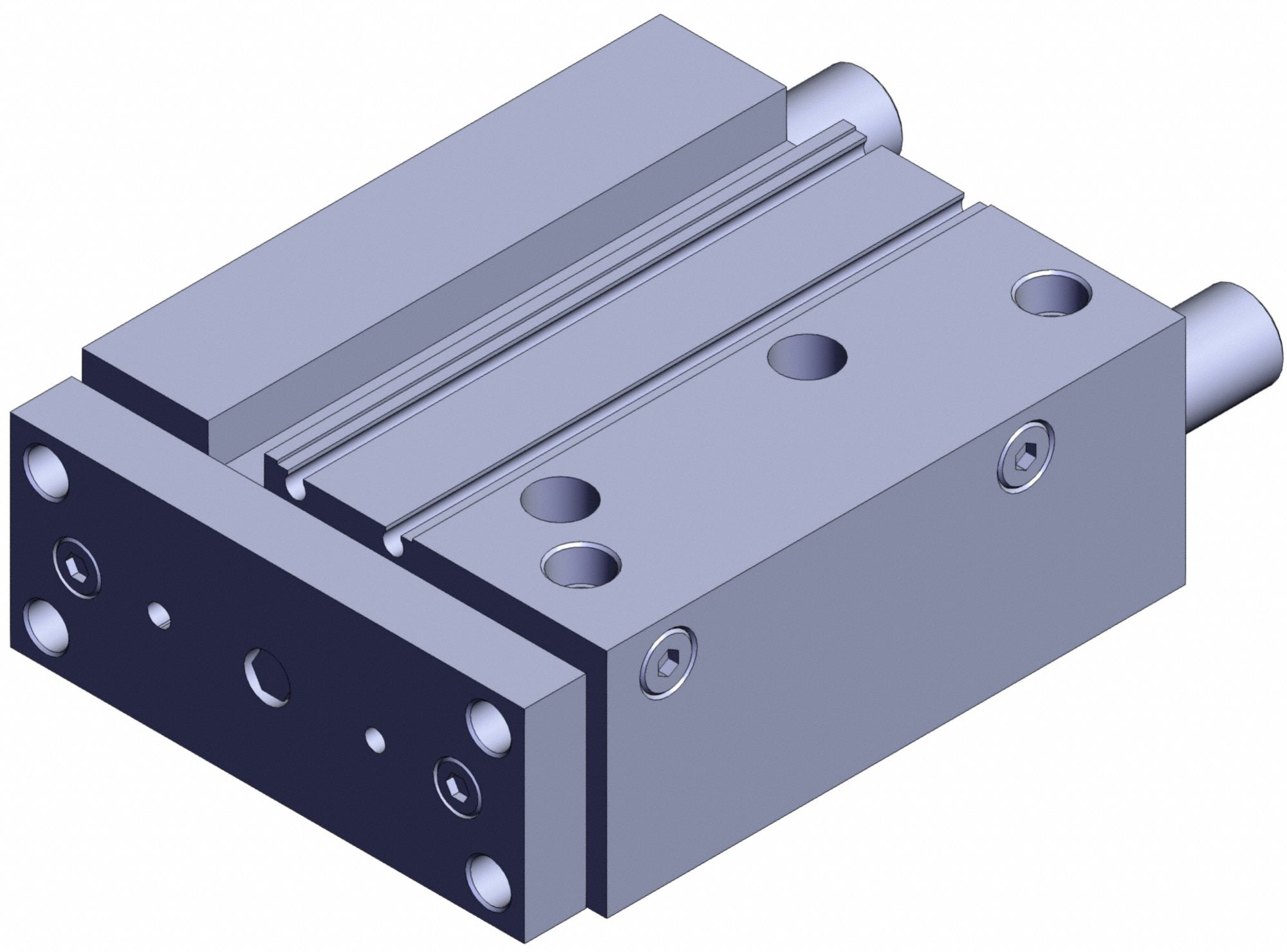 Compact Guided Cylinder: 32 mm Bore Dia, 75 mm Stroke Lg, Slide Bearing, Through Hole Mounting