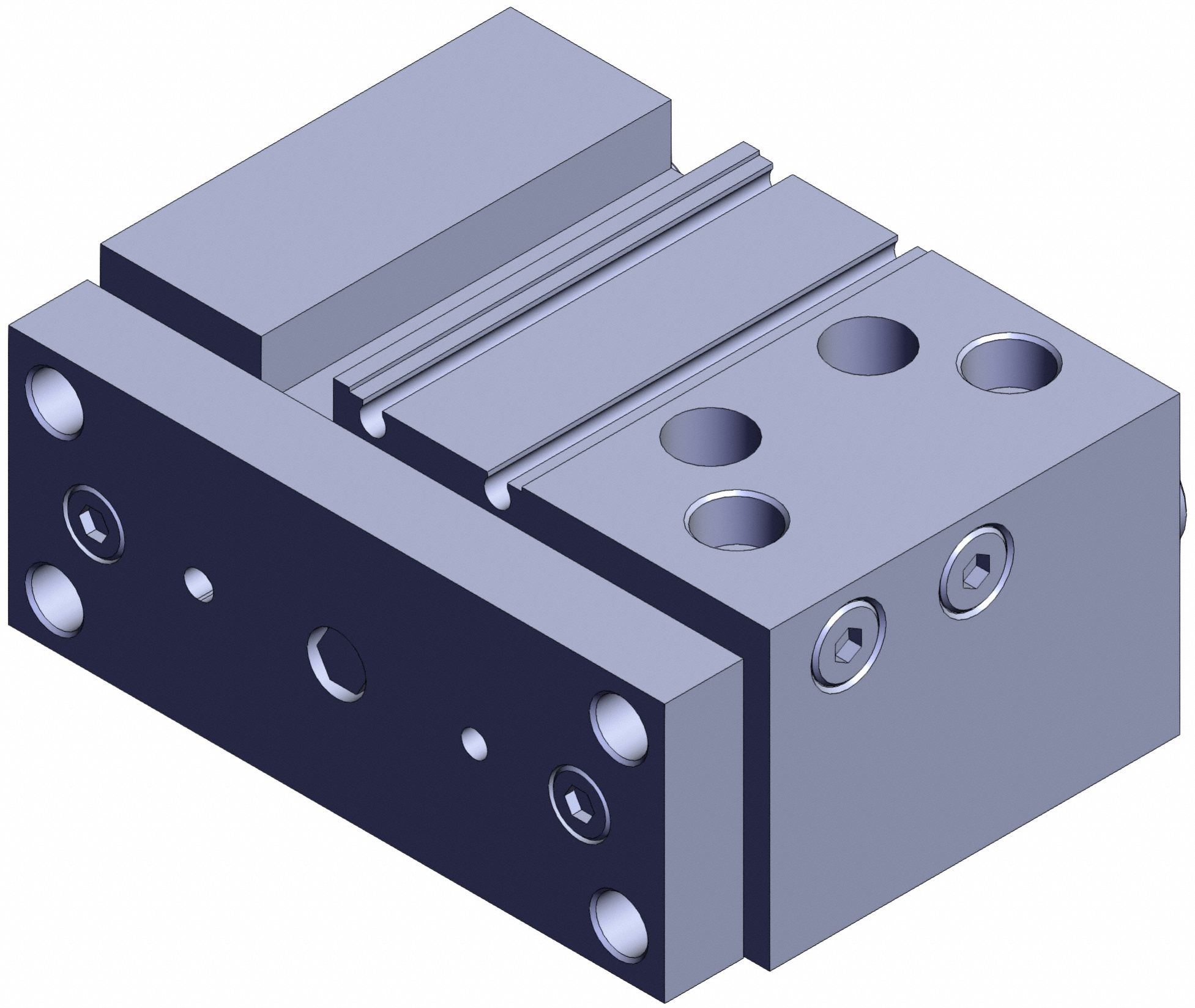 Compact Guided Cylinder: 32 mm Bore Dia, 25 mm Stroke Lg, Slide Bearing, Through Hole Mounting