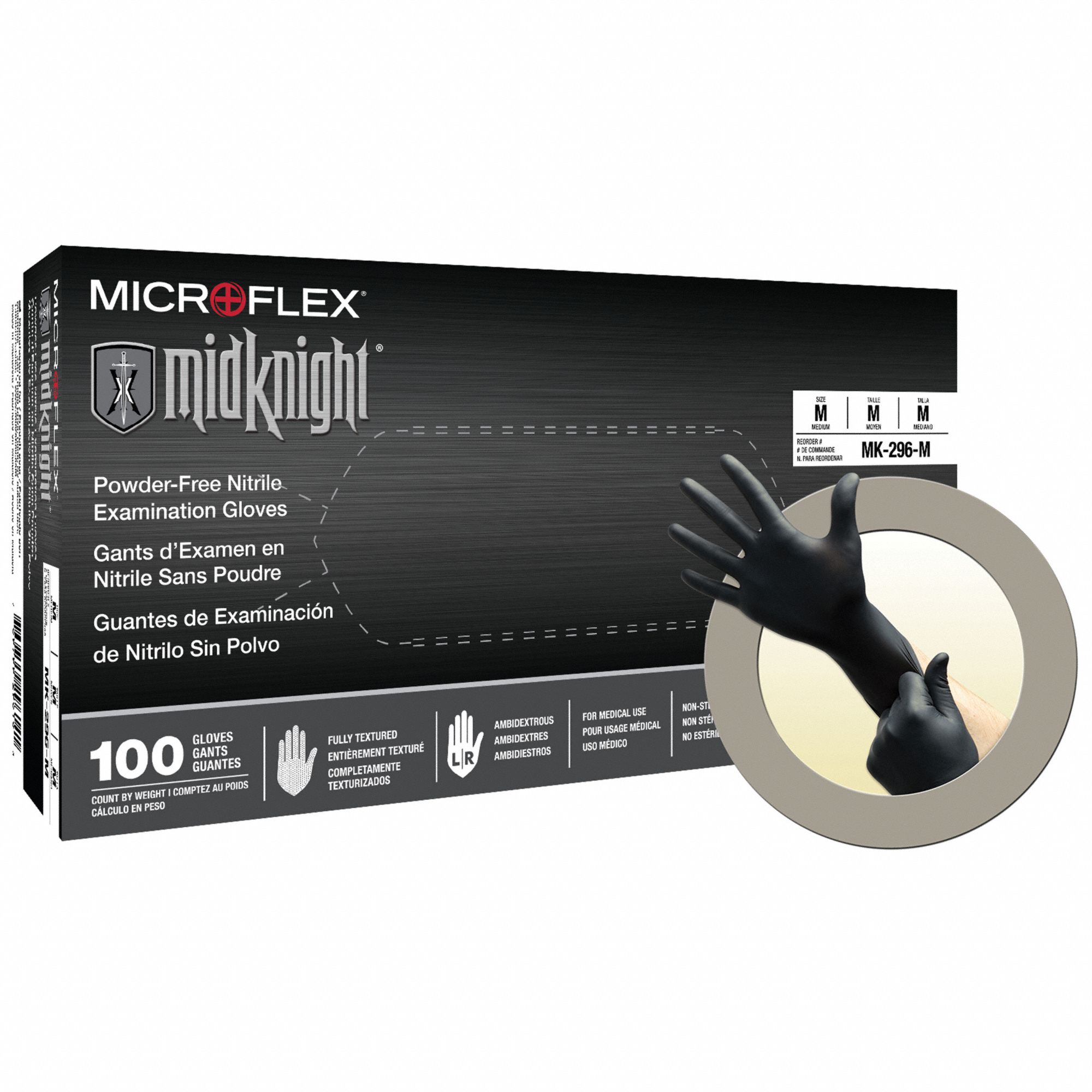 MICROFLEX Black Nitrile L Disposable Gloves - 794H45|MK-296 - Grainger