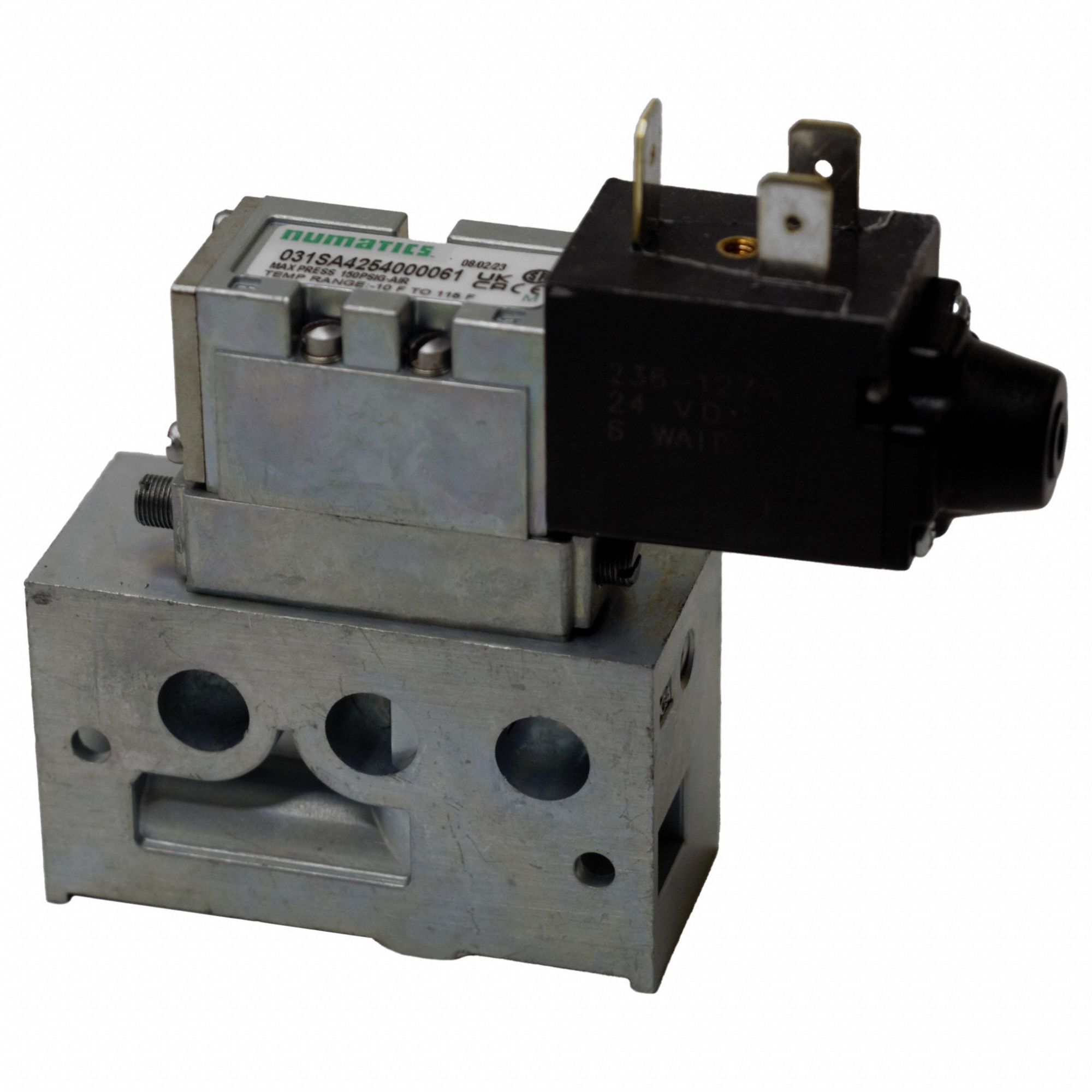 Solenoid Air Control Valve: 110 to 120V AC, Four-Way / Two-Position, Female 1/8 in NPT, Non-Locking