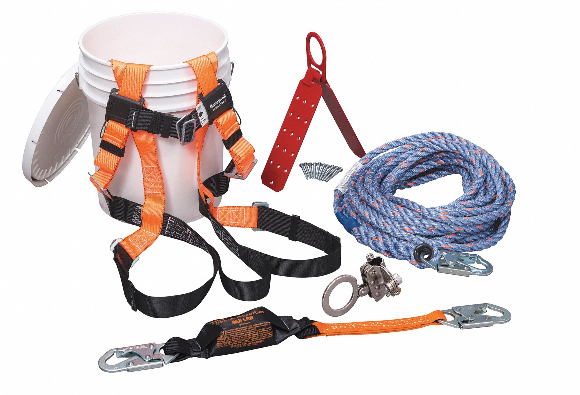 FALL PROTECTION KIT, ROOFERS, 420 LB CAPACITY, 50 FT, L/XL