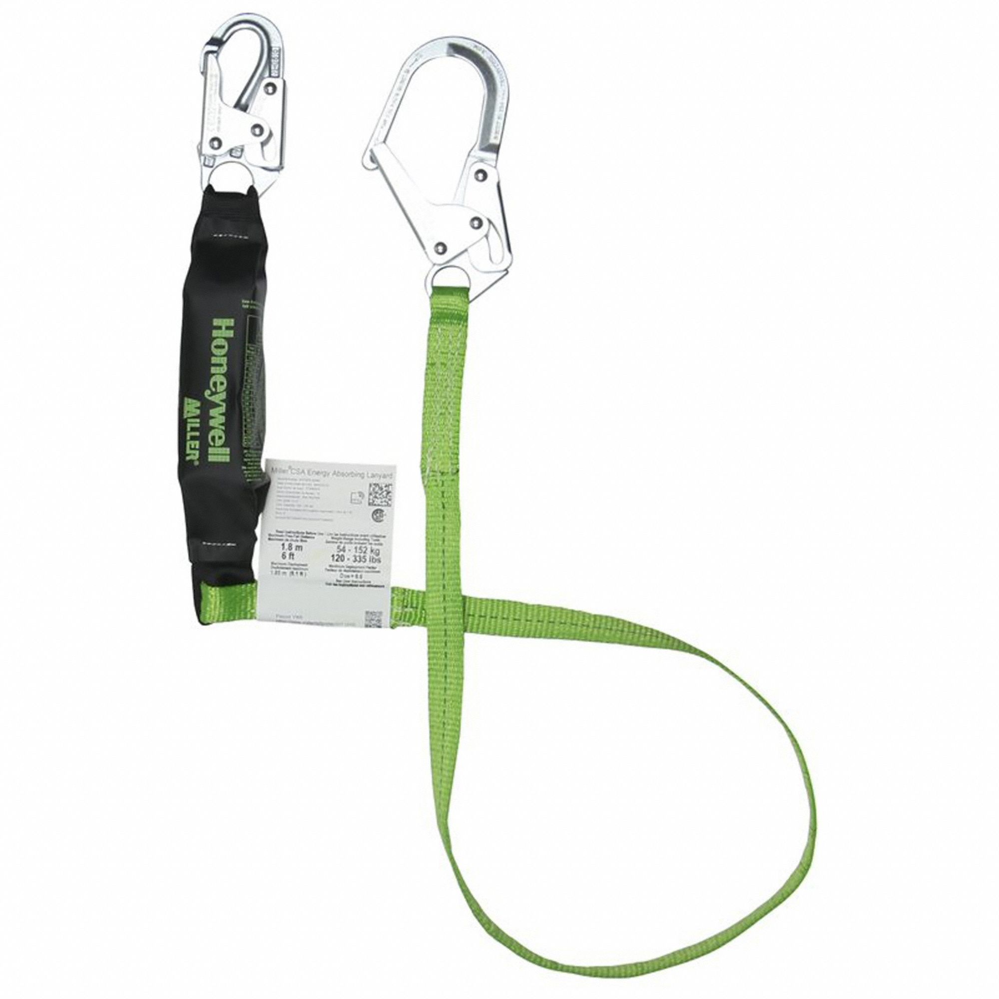 LANYARD, GREEN, POLYESTER, MAX WORKING LENGTH 5 FT, REBAR HOOK ANCHORAGE CONNECTION