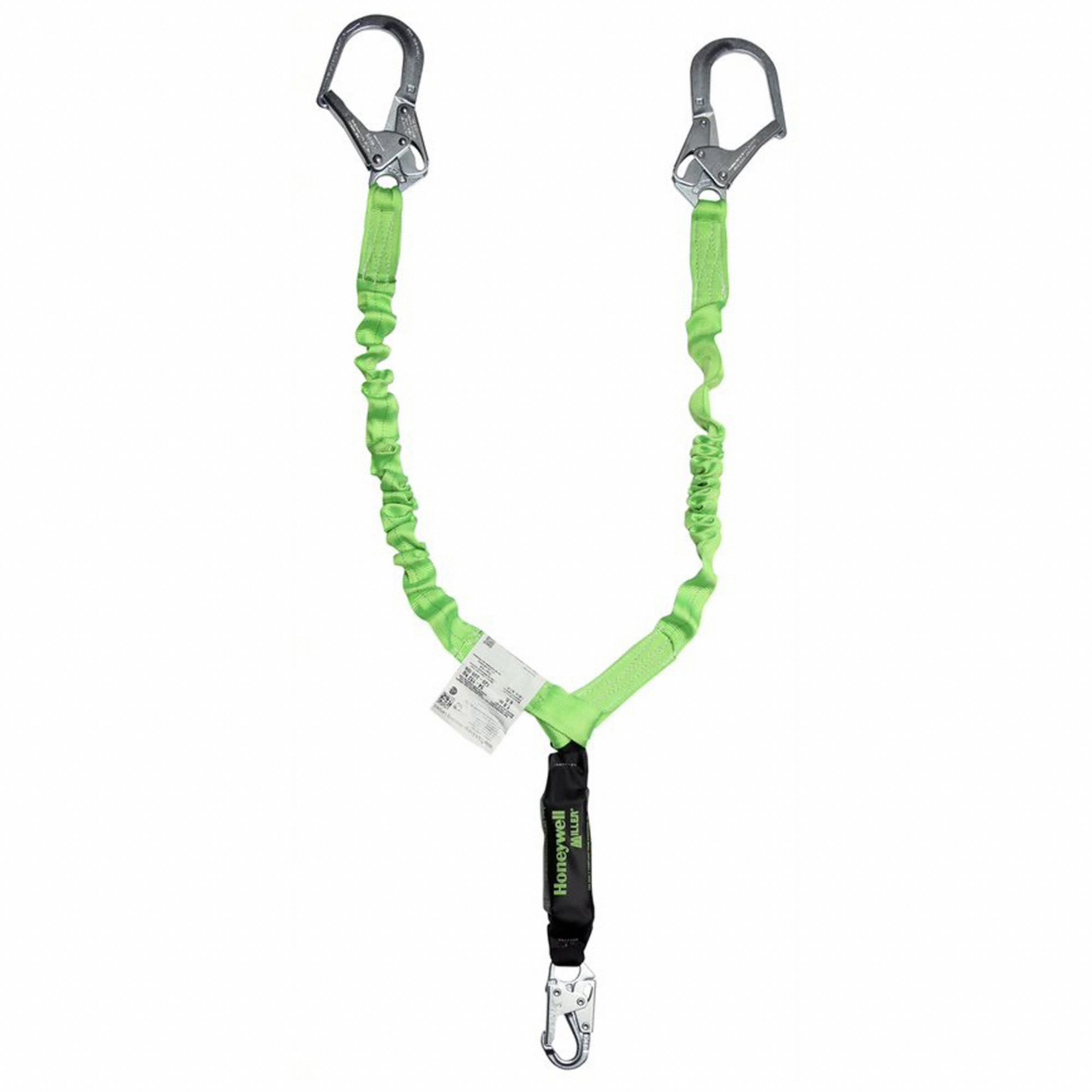 POSITIONING LANYARD, STRETCHSTOP, REBAR HOOK, 335 LB CAPACITY, GREEN, 6 FT L, STEEL/POLYESTER