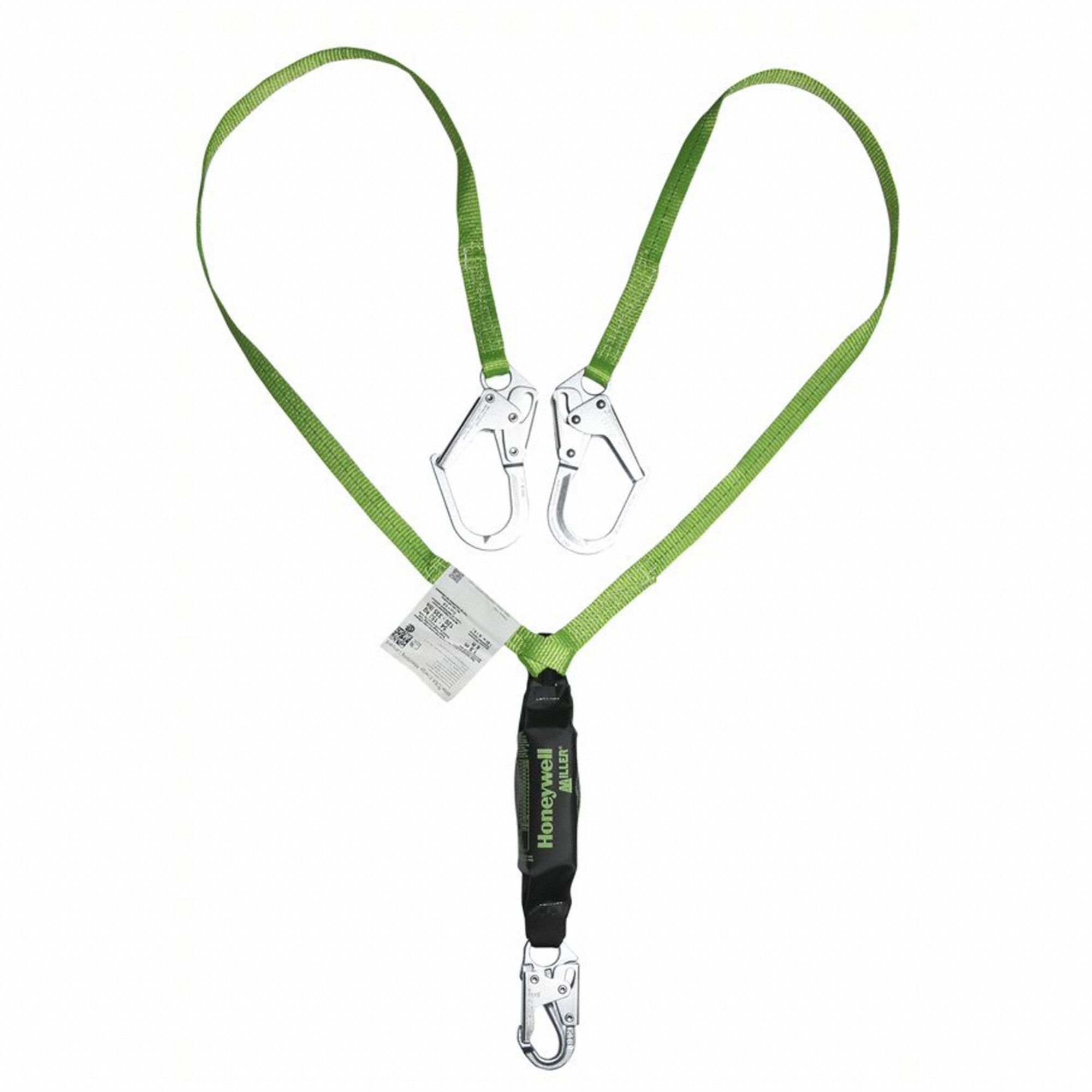 POSITIONING LANYARD, HP, SNAP HOOK/REBAR HOOK, 335 LB CAPACITY, GREEN, 6 FT L, STEEL