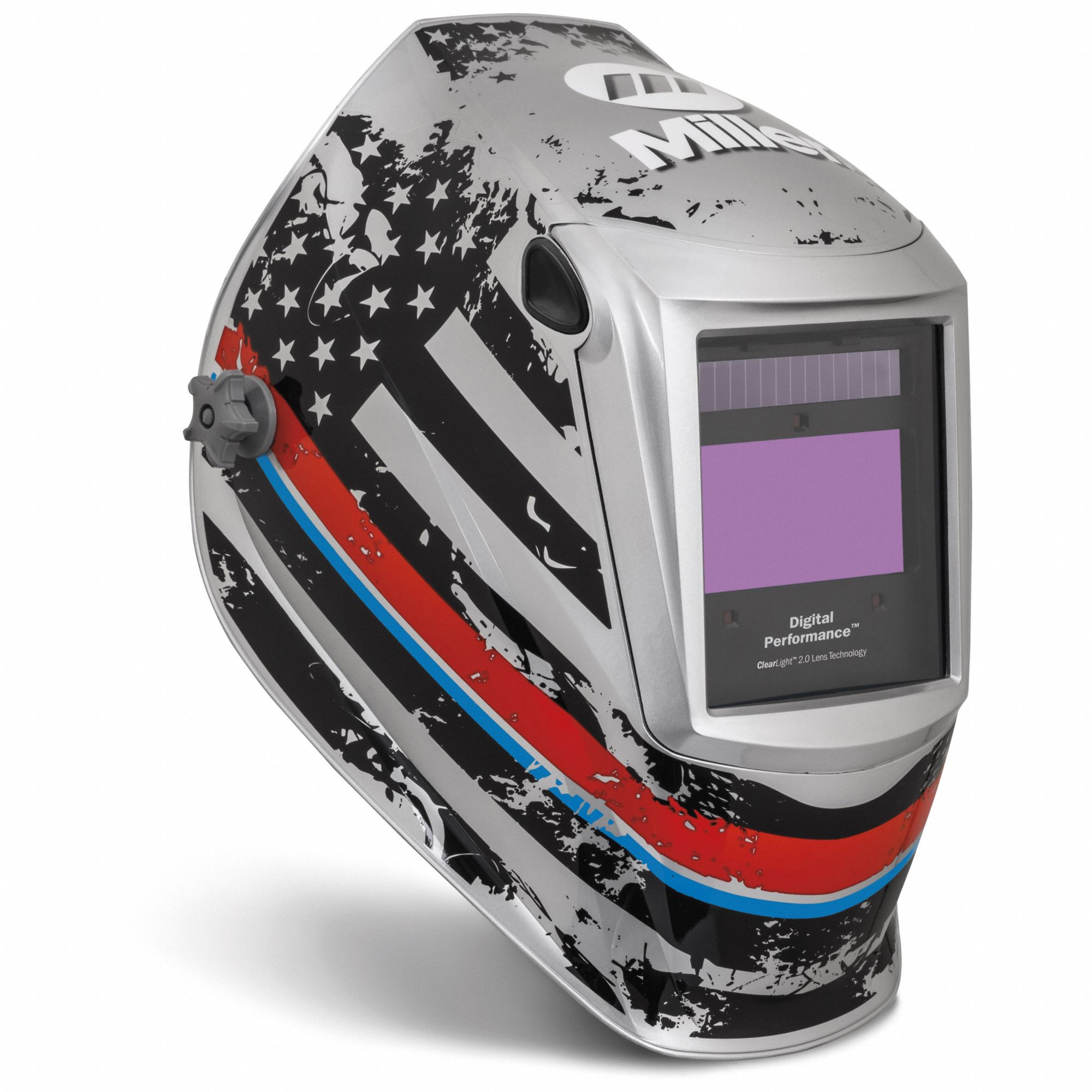 WELDING HELMET,SILVER,LITHIUM ION