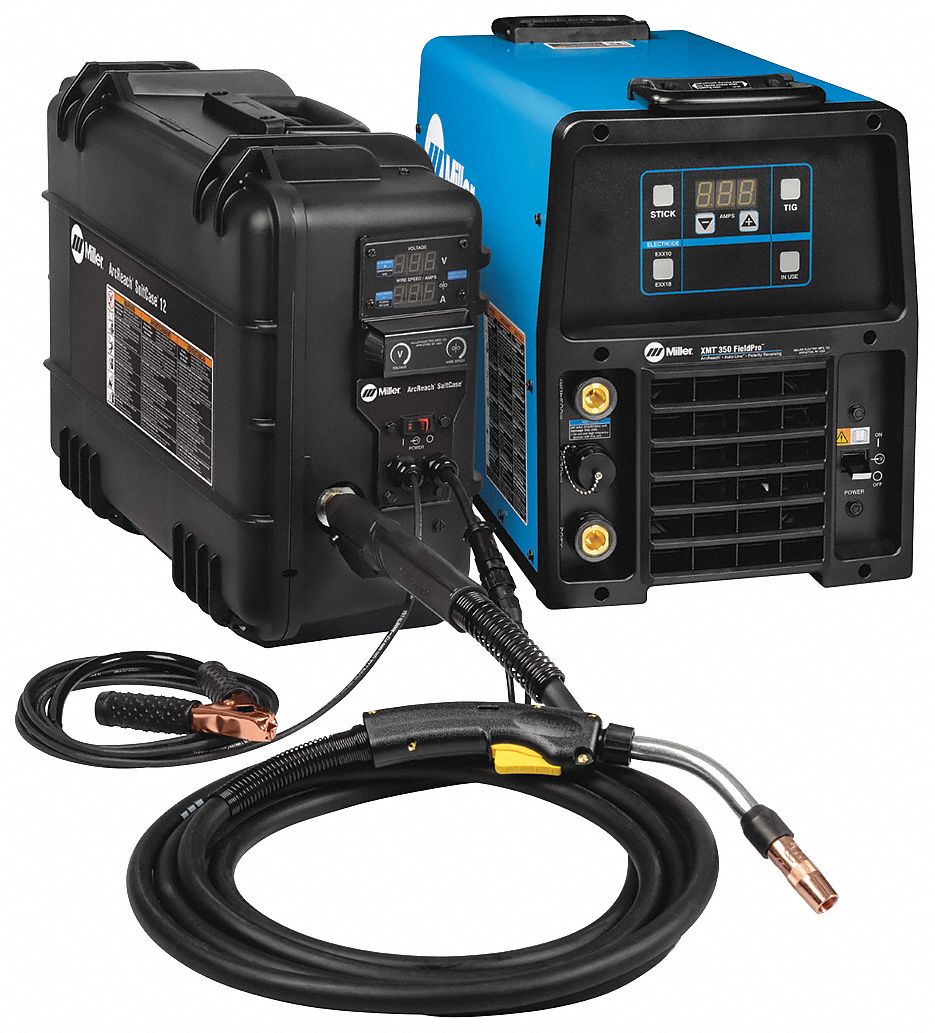 MILLER ELECTRIC Multiprocess Welder, XMT® Series, Input Voltage 208 to 575V AC, DC TIG, Flux