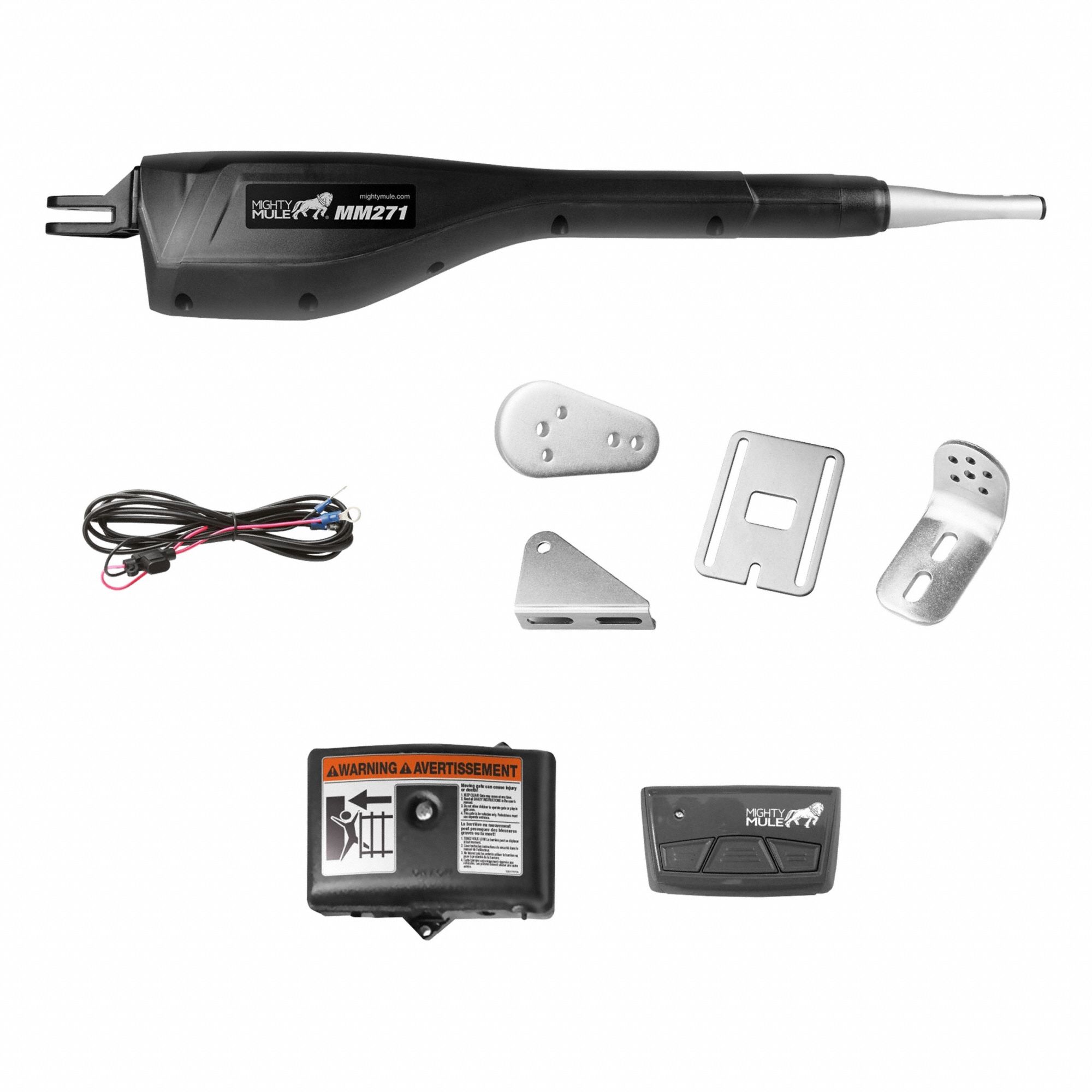 Swing Gate Operator Kit: Single Swing, Battery, 12V DC, 3 to 120 Seconds