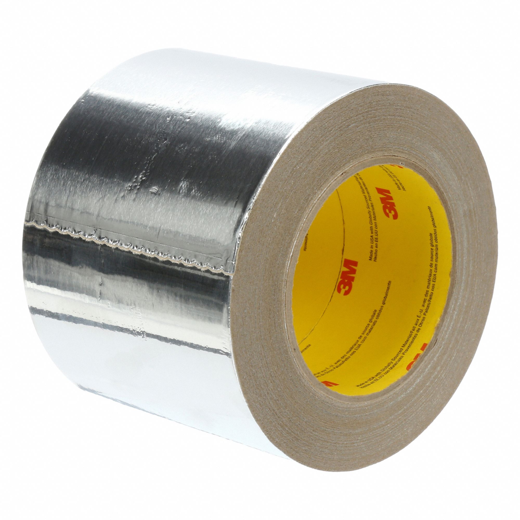 FOIL TAPE, CONTINUOUS ROLL, -30 °  - 250 ° F, SILVER, 50 YRD X 3 7/8 IN X 3.30 MIL, ACRYLIC/ALUMINUM