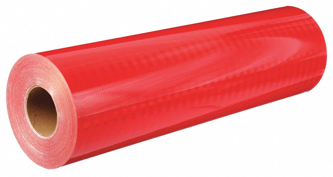 HIGH INTENSITY PRISMATIC REFLECTIVE SHEET, RED, REFLECTIVE, 6 IN X 50 YARDS