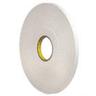 DOUBLE-COATED FOAM TAPE, WHITE, 1/32 X 1/2 IN, 1/16 IN THICK, POLYURETHANE