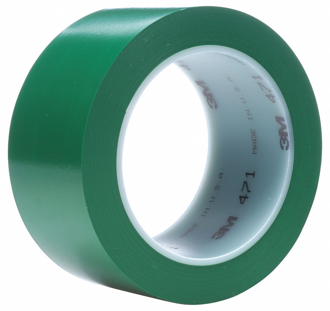 RUBAN,MARQUAGE DE PLANCHER,VT,3 PO L.,36 VERGES,5 MIL ÉPAIS,VINYLE,12RL/CA