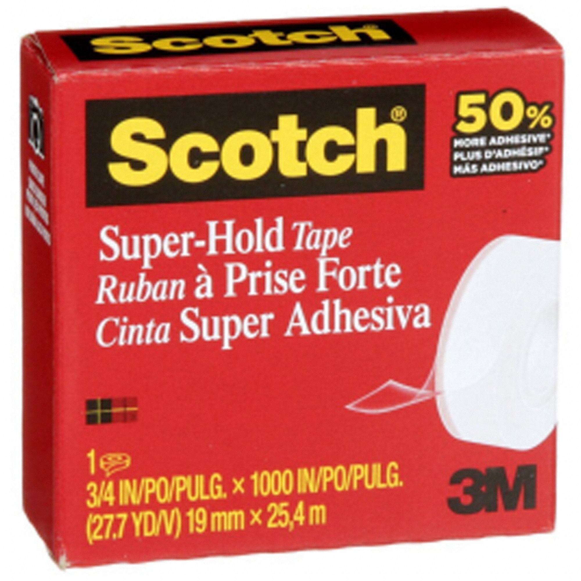 SUPER-HOLD TAPE,1000",TRANSPARENT,PK24