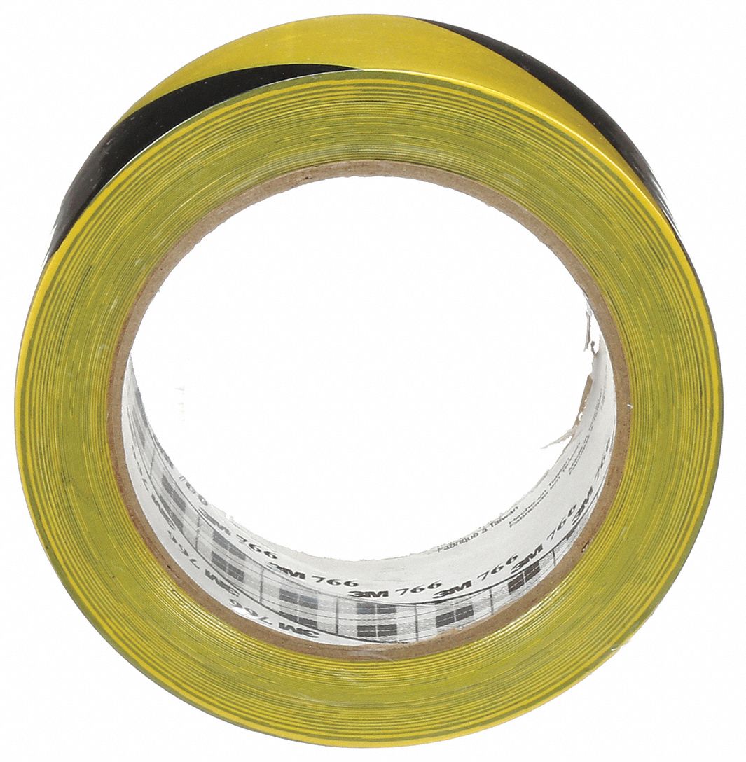 RUBAN,MARQUAGE DE PLANCHER,NR ET JNE,2 PO L.,36 VERGES,5 MIL ÉPAIS,VINYLE