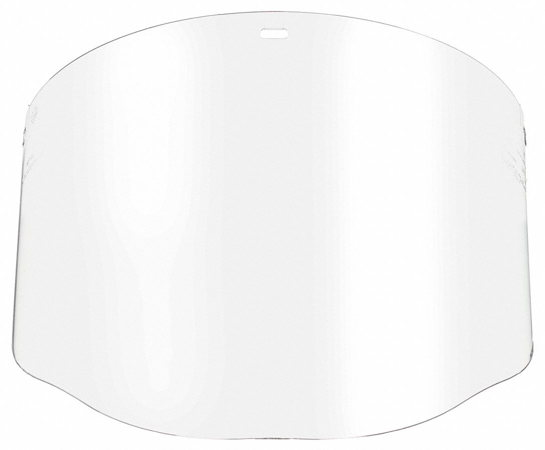 FACE SHIELD, MOULDED, TRANSPARENT, 14.5 X 8 IN, 0.08 IN THICK, POLYCARBONATE