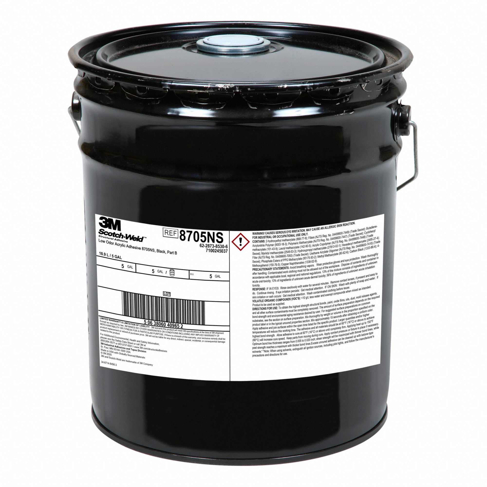 LOW ODOUR ACRYLIC ADHESIVE BLK,5 GAL