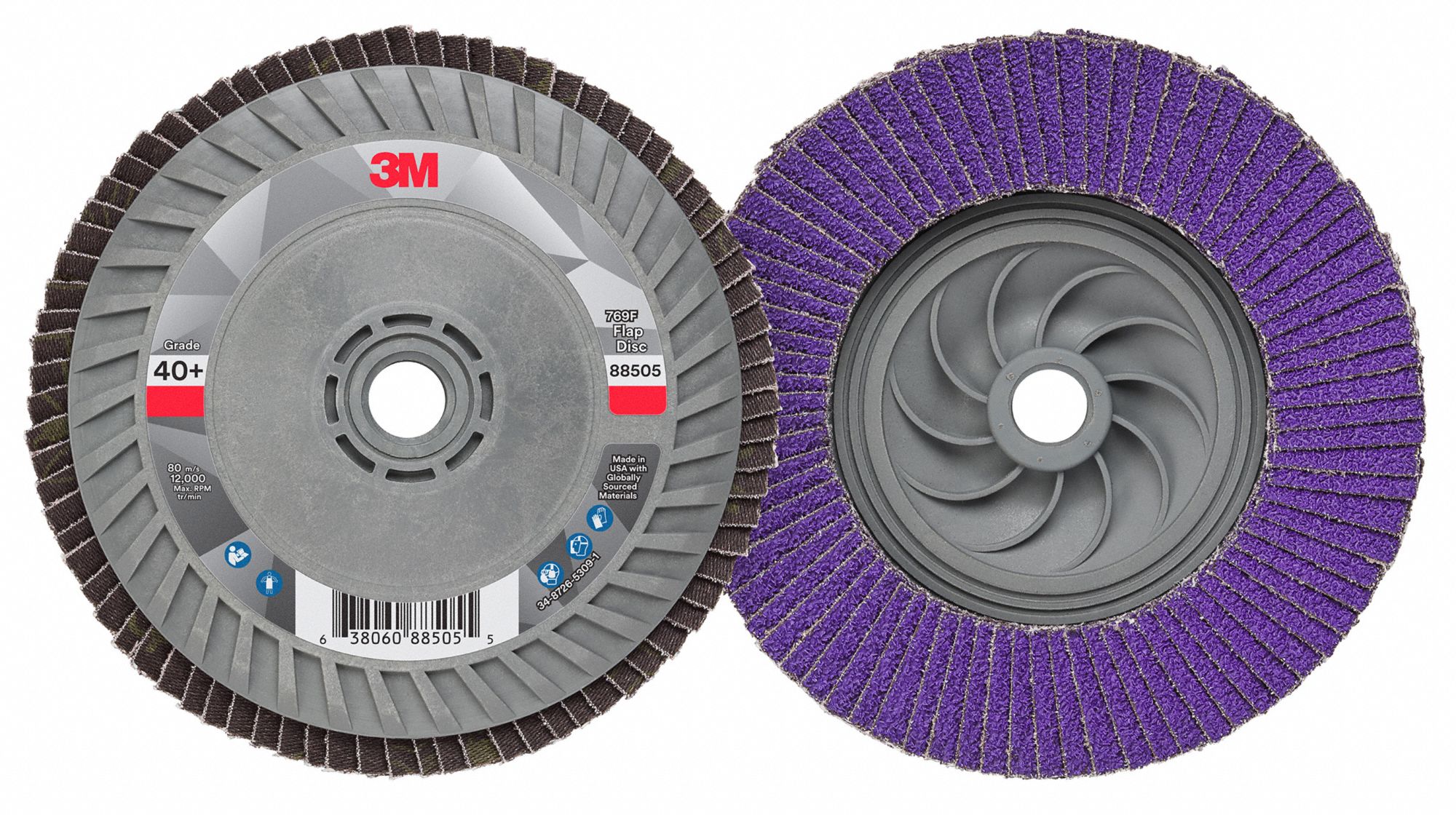 FLAP DISC,5 IN DIA, 5/8 IN ARBOR,40 GRIT