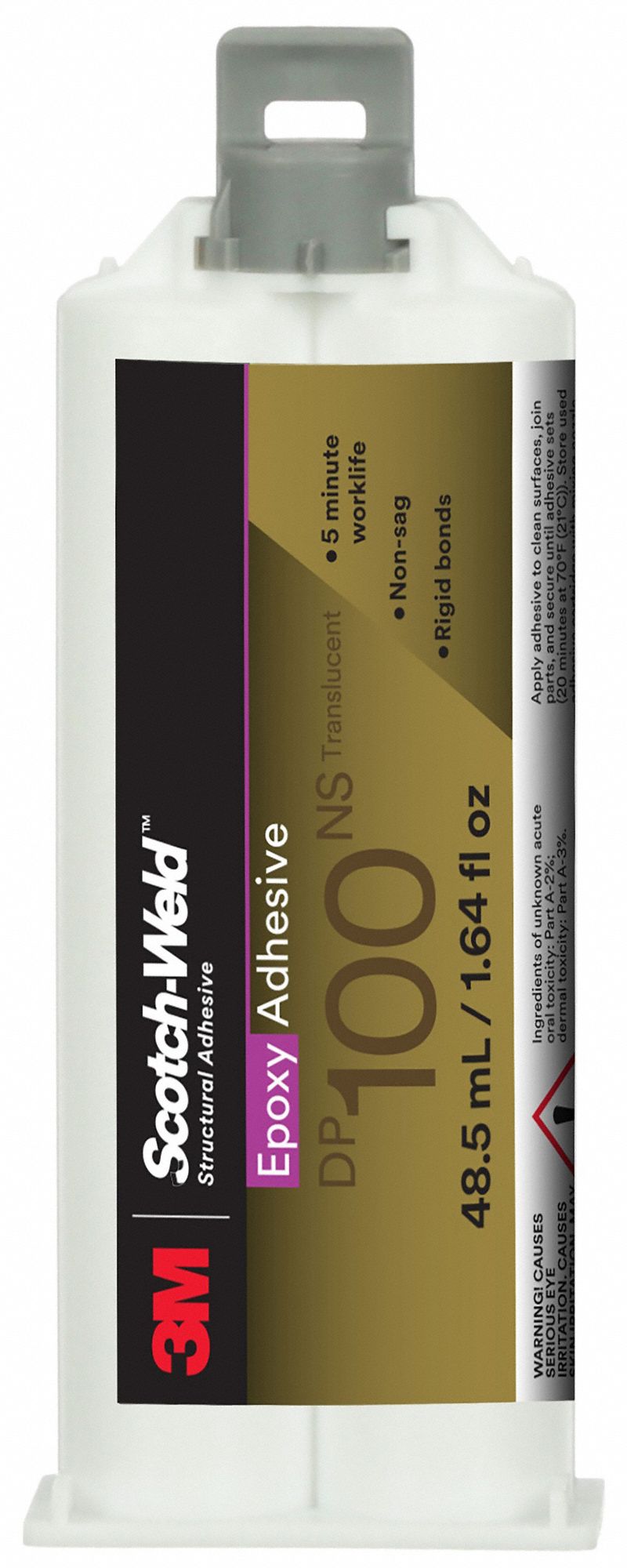 EPOXY ADHESIVE, GEN PURPOSE/MACHINING, 48 HR FULL CURE, TEMP RANGE 60 TO 80 ° F, CLEAR, 1.71 FL OZ