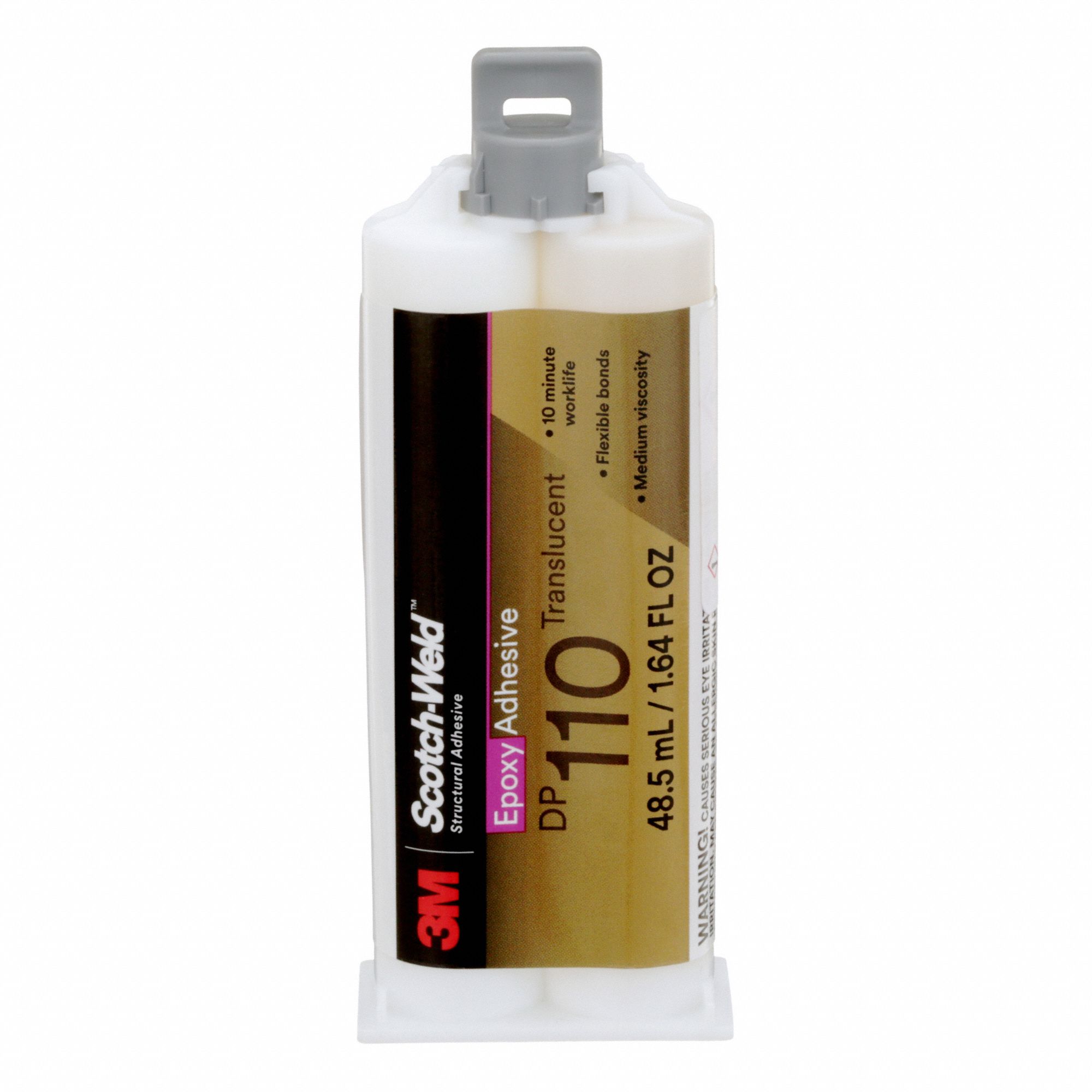 DP110 EPOXY ADHESIVE, 48 HOUR CURE, 10 MIN WORKING TIME, 3500 PSI, CLEAR
