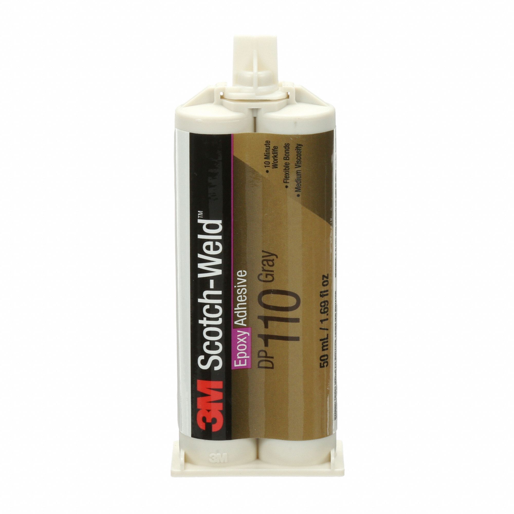 EPOXY ADHESIVE, USE W/ METAL/PLASTIC, 48 HR FULL CURE, TEMP RANGE 60 TO 80 ° F, GREY, 1.71 FL OZ