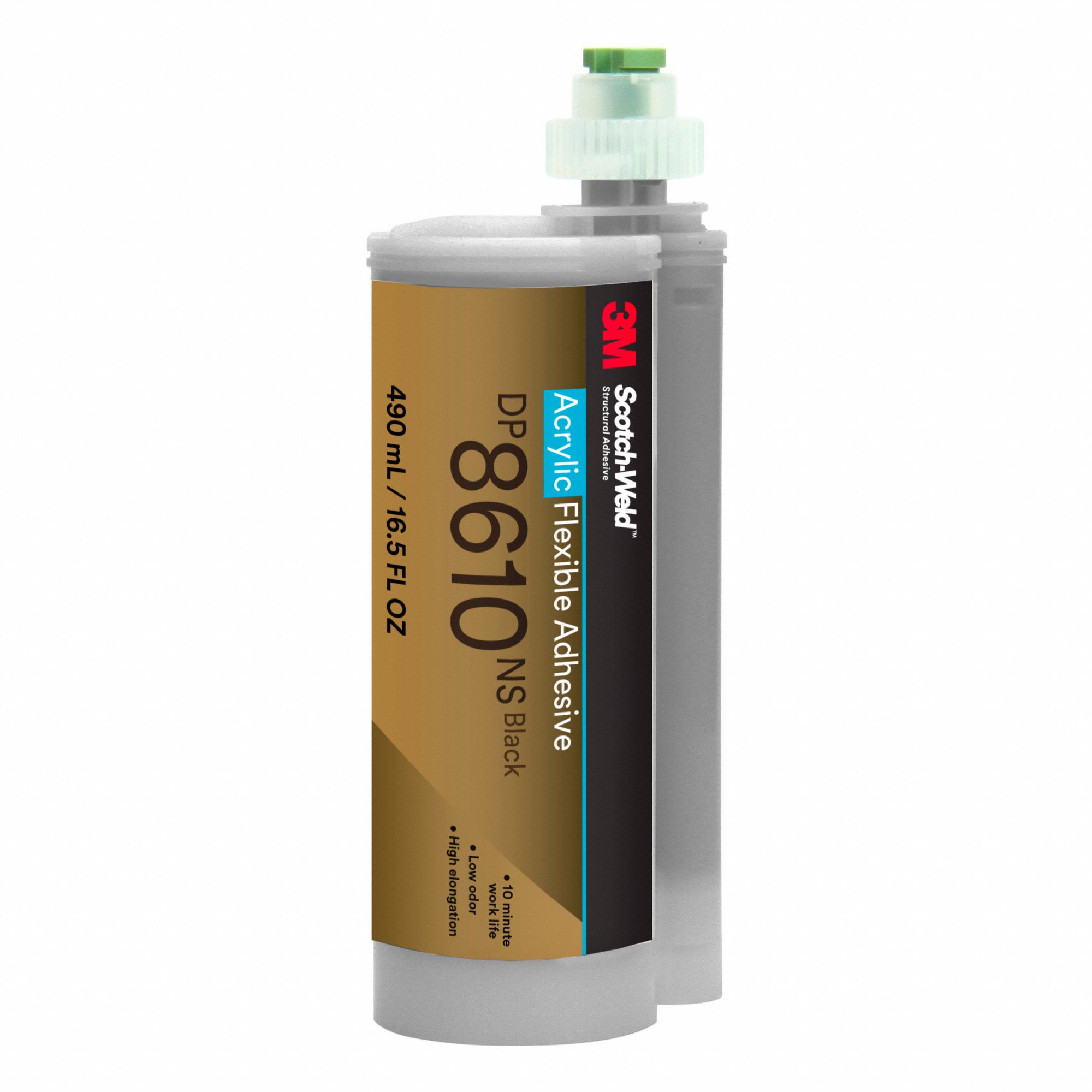 FLEXIBLE ACRYLIC ADHESIVE,BLK,16.5FL OZ