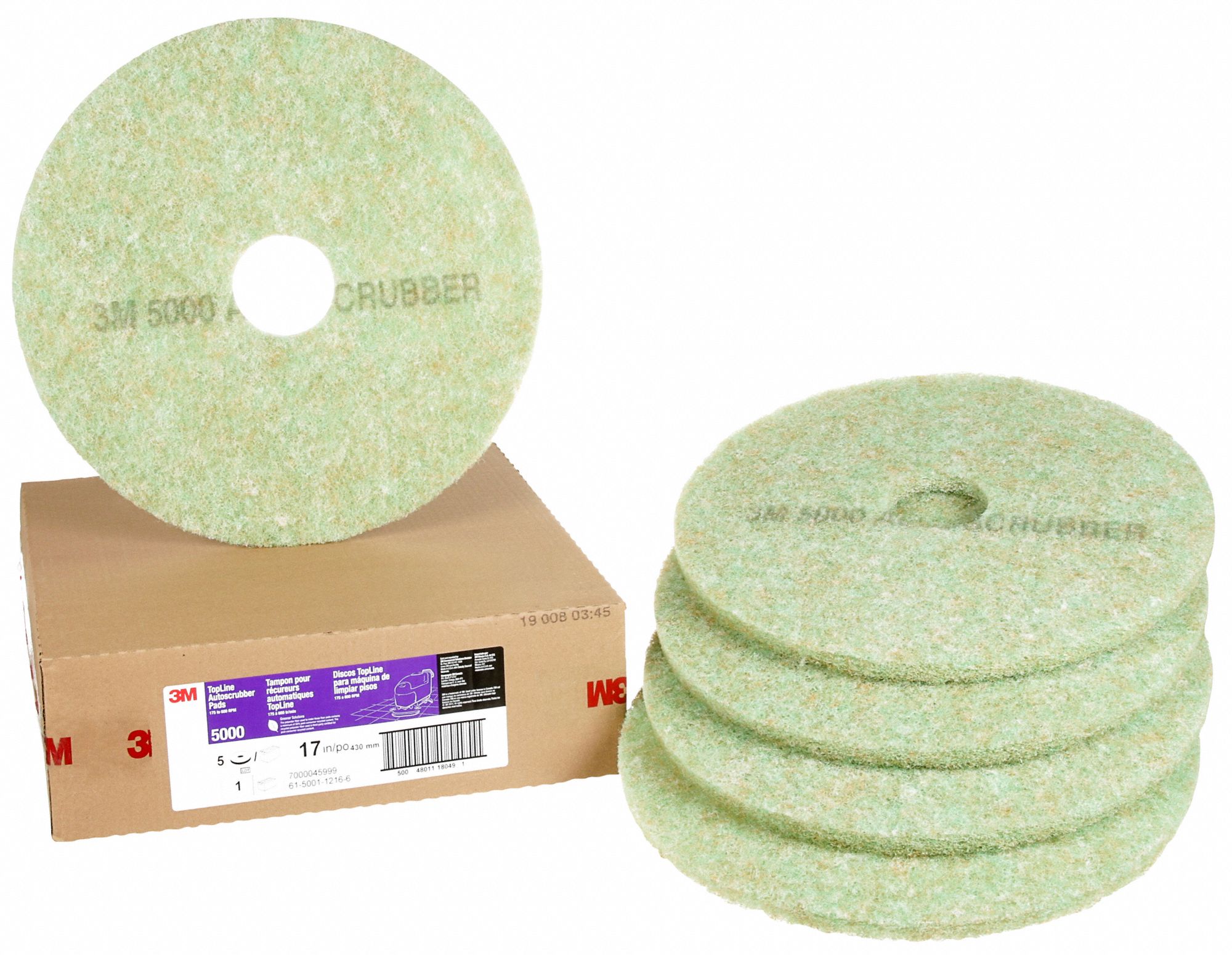 3M PAD, GREEN, ROUND, NON-WOVEN POLYESTER FIBRE, CLEANING, 18 IN ...