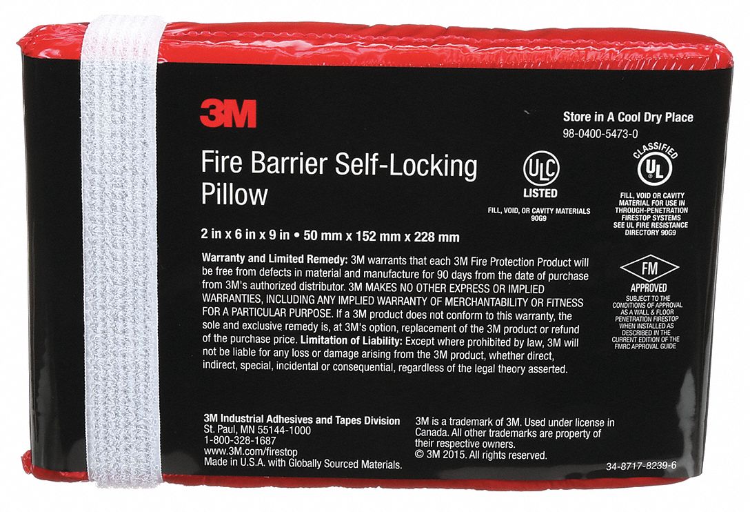 3m Fire Barrier Pillow Slf Lck 2x6x9in Firestop Pillows Sheets