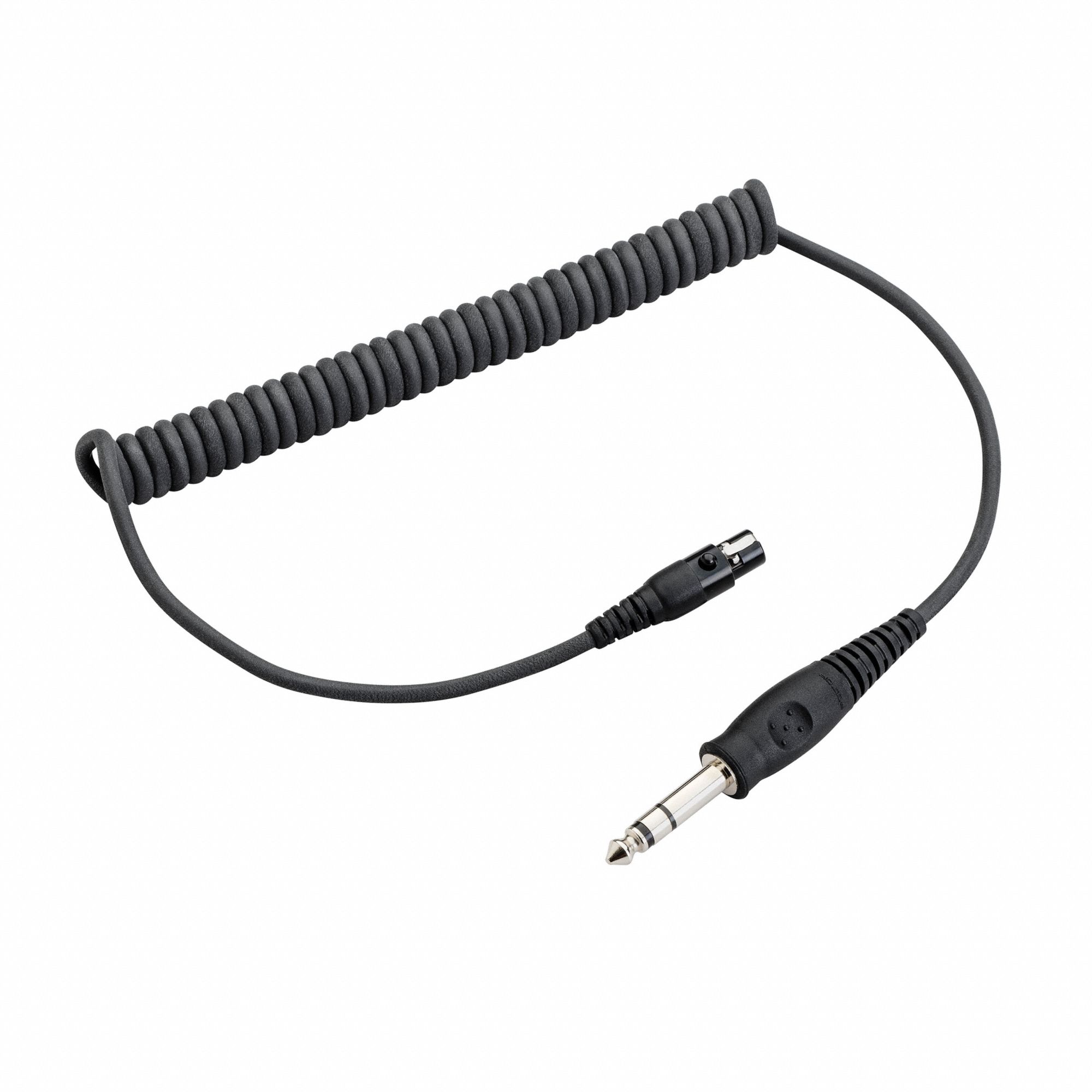 CÂBLE FLEX, SPIRALÉ, NOIR, PU, PRISE STÉRÉO ¼ PO, 200/BOÎTIER, RENFORCÉ KEVLAR