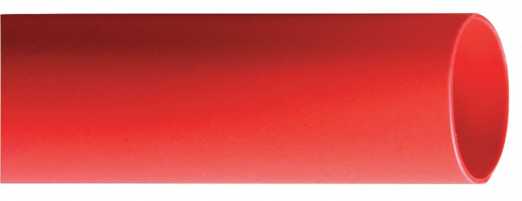 Heat Shrink Tubing: 0.05 in I.D. Before Shrinking, 0.02 in I.D. After Shrinking, Red, 2:1, 3 PK